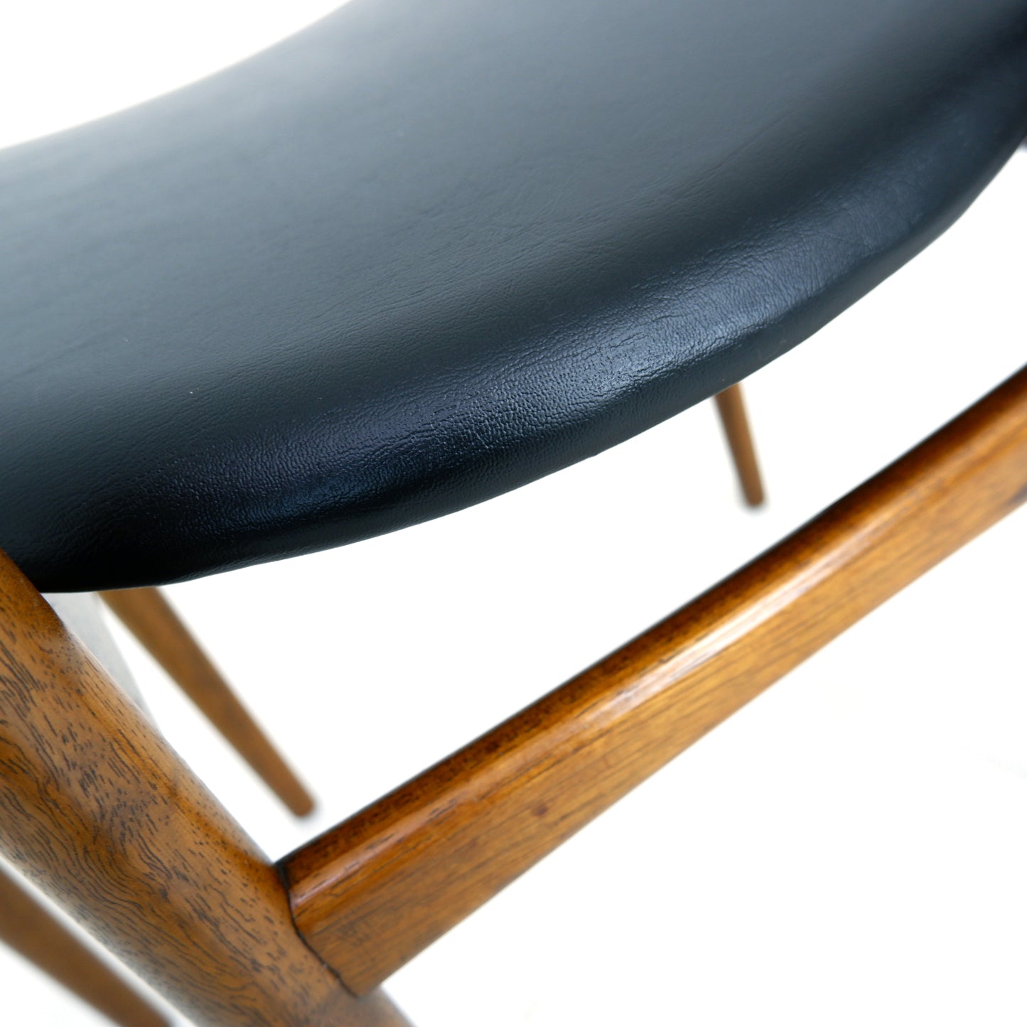 Set 4 G PLAN Dining Chairs - Danish Range by Kfod Larsen in Teak - NEW Black Vinyl Fabric - Mid Century Modern