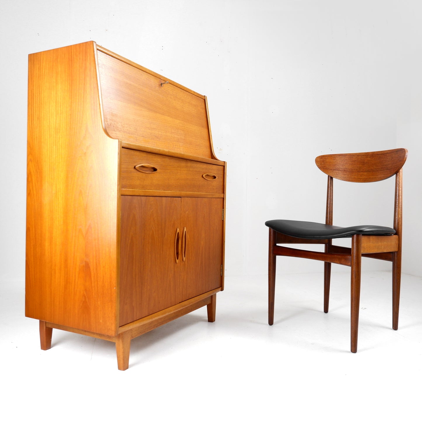 Mid Century Teak Bureau Desk by Jentique - Home Office with Storage