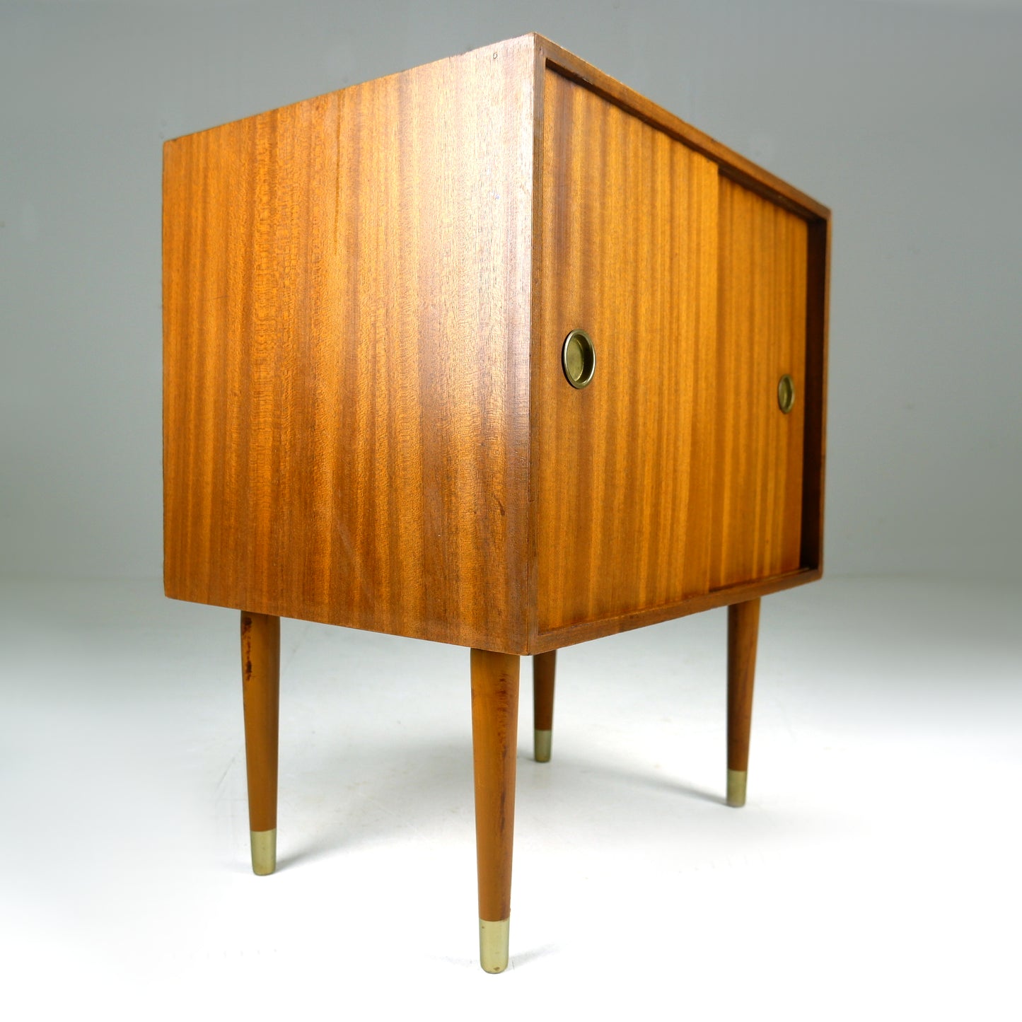 Mid Century Teak Record Cabinet / Vinyl Storage / HiFi Record Player Stand