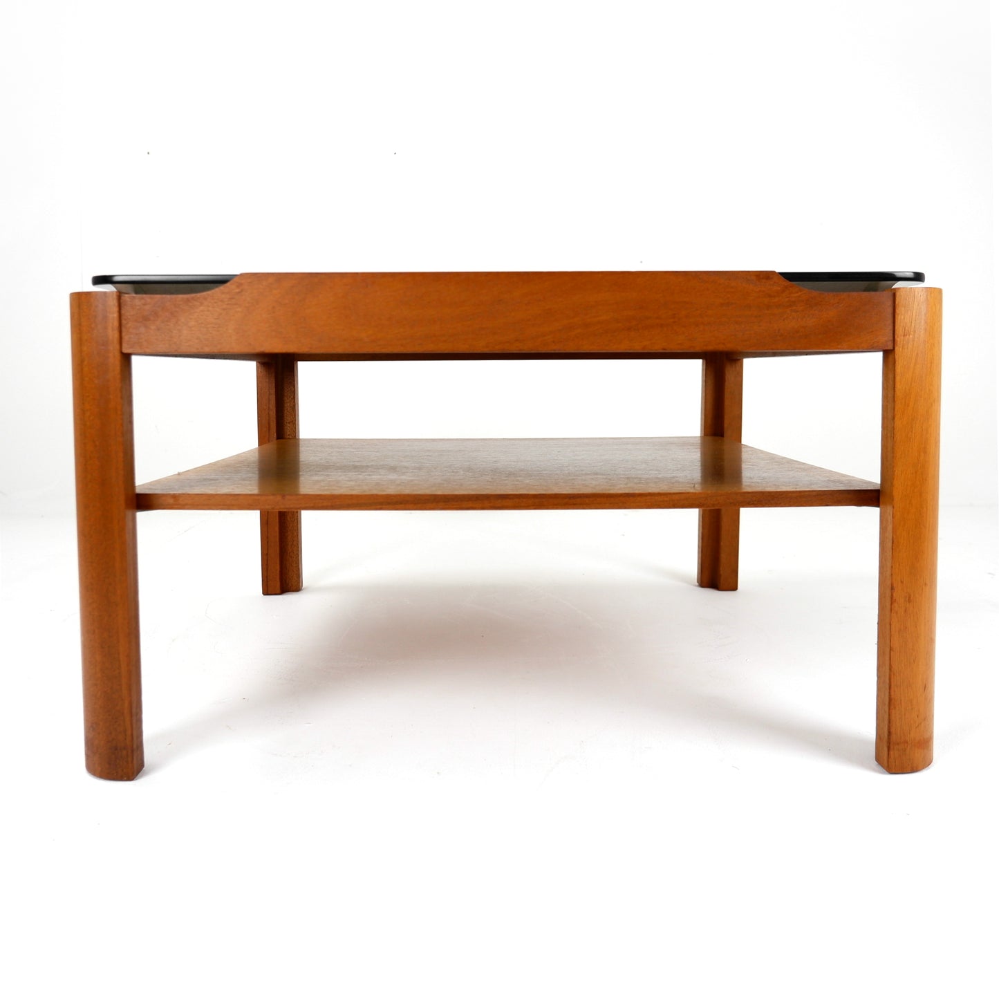Mid Century MYER Teak and Smoked Glass Coffee Table - Vintage Furniture