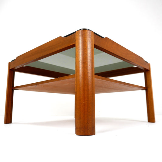 Mid Century MYER Teak and Smoked Glass Coffee Table - Vintage Furniture