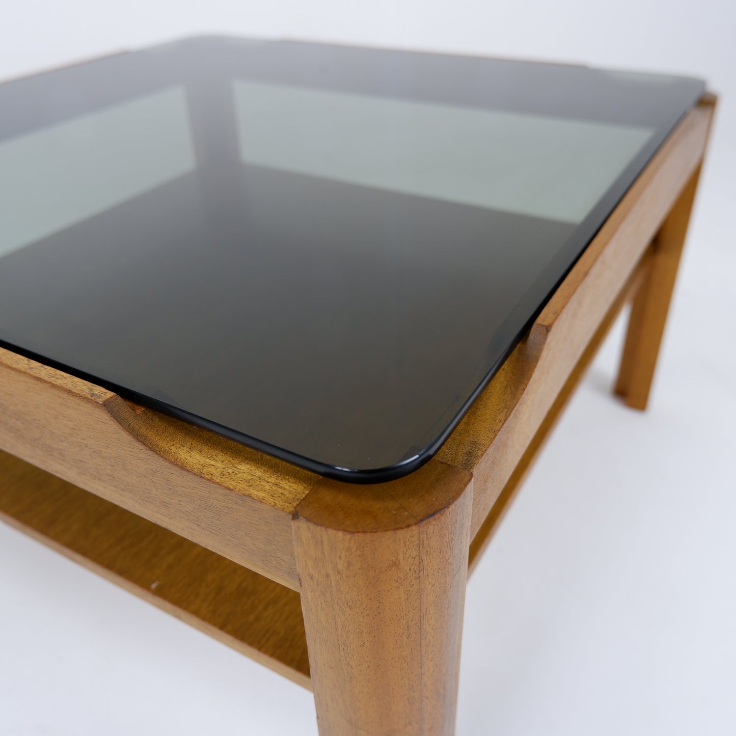 Mid Century MYER Teak and Smoked Glass Coffee Table - Vintage Furniture