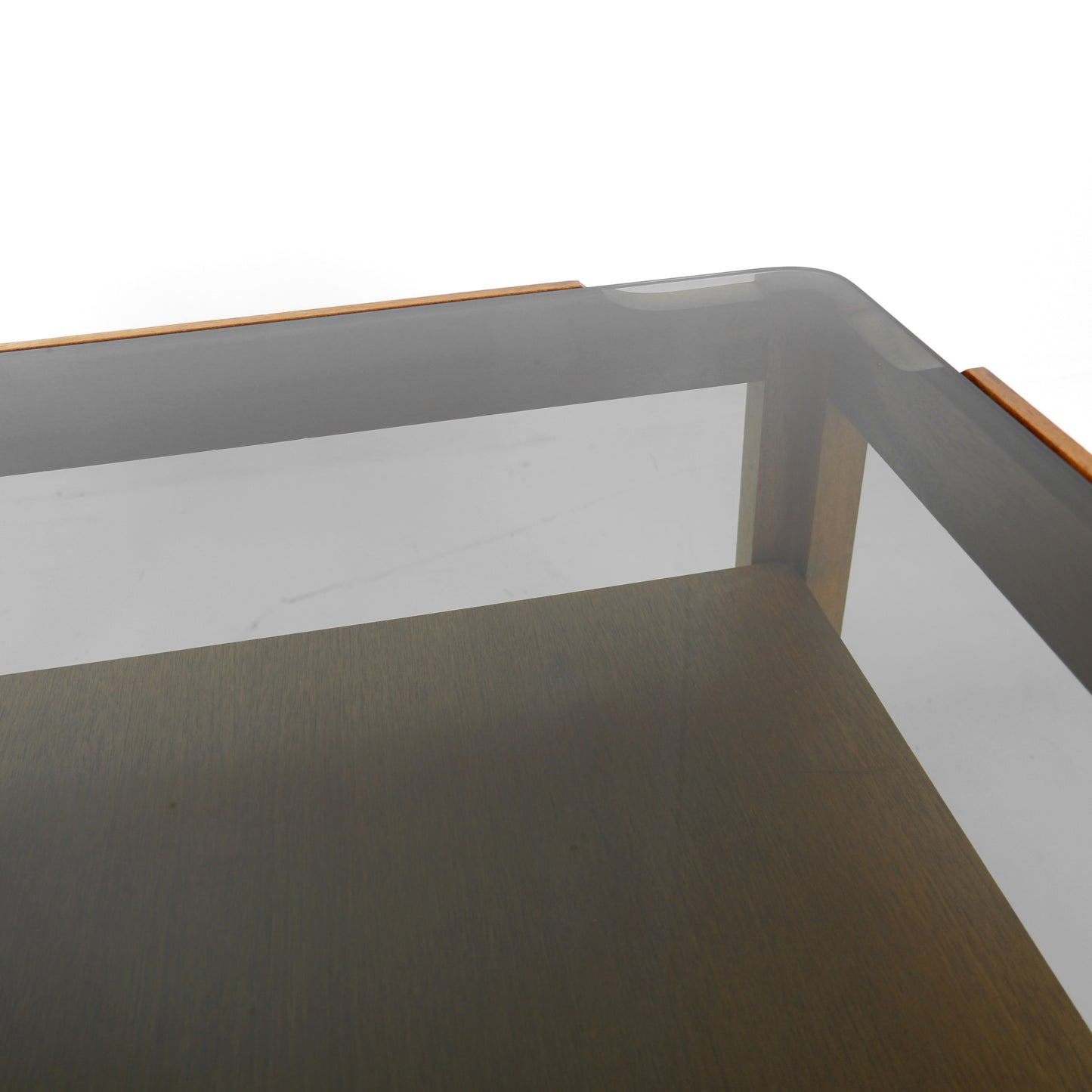 Mid Century MYER Teak and Smoked Glass Coffee Table - Vintage Furniture