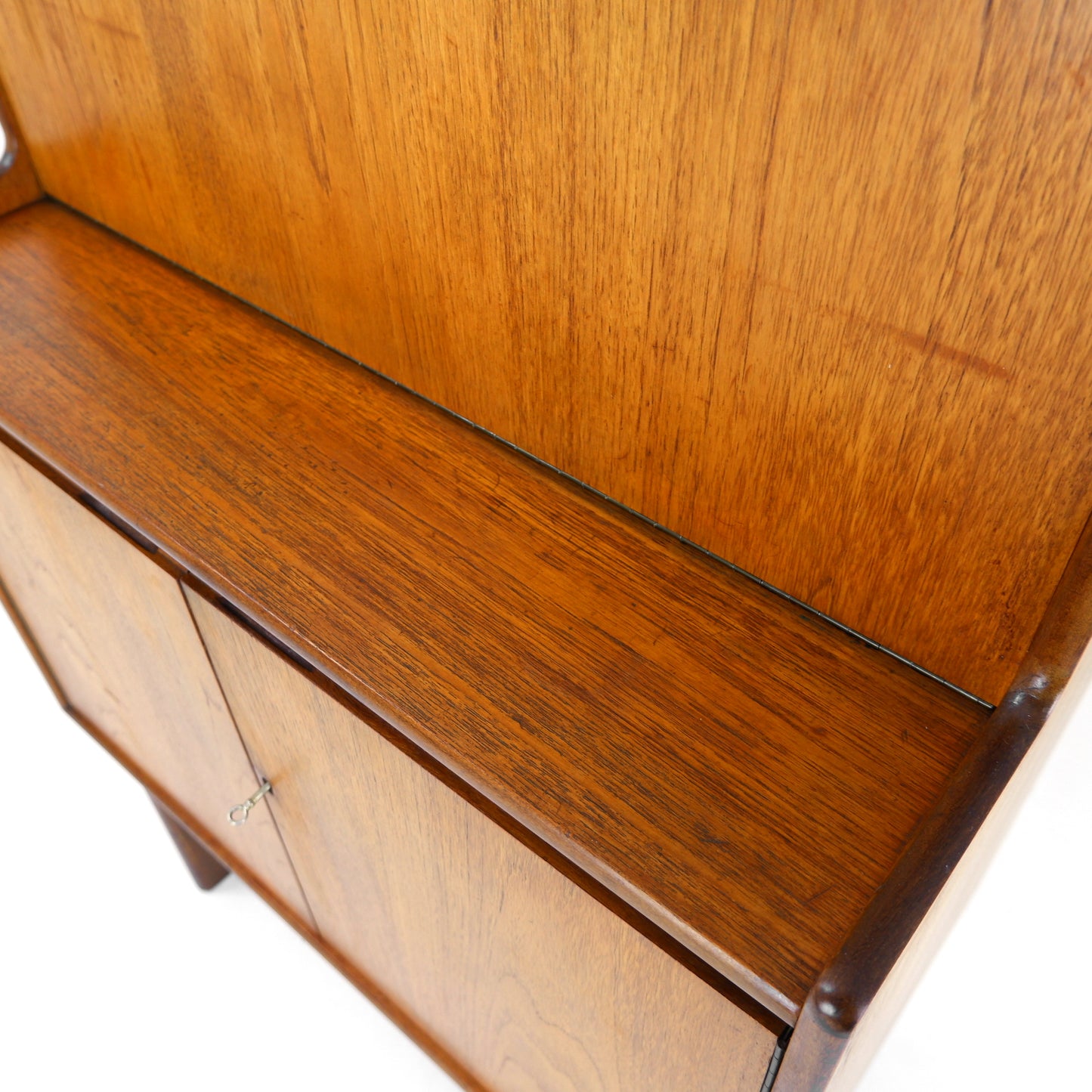 Mid Century Bureau / Desk in Teak with Cupboard