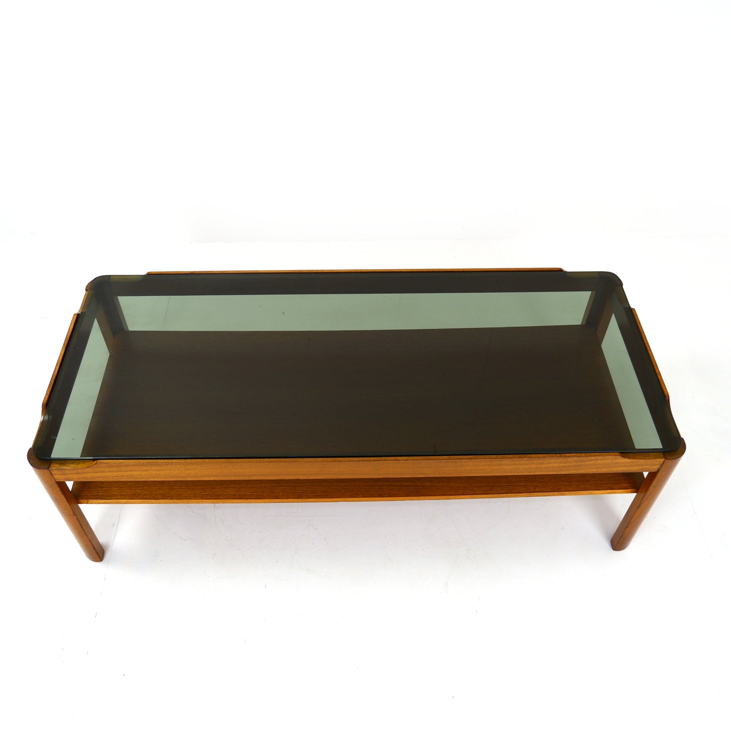 Mid Century Coffee Table by MYER - Teak and Smoked Glass - FREE DELIVERY