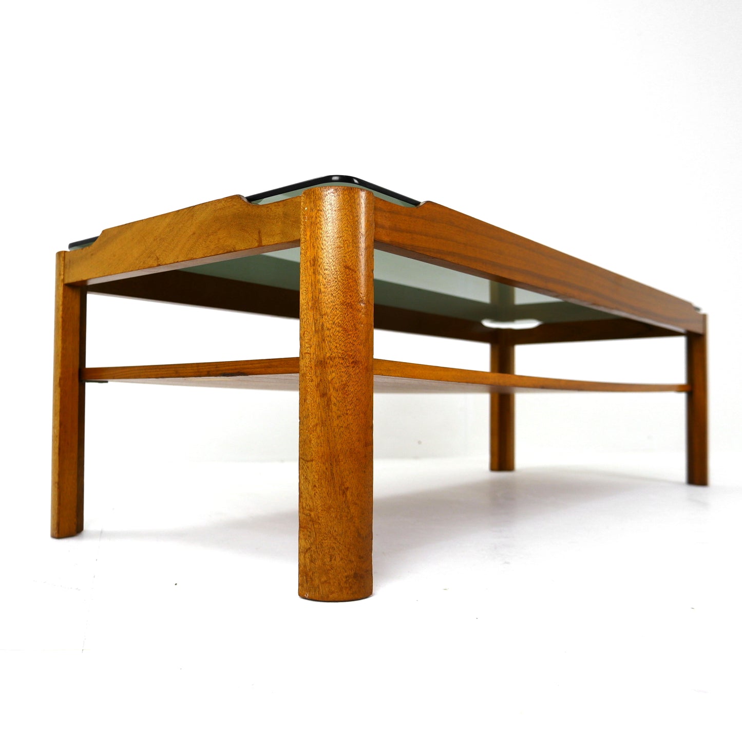 Mid Century Coffee Table by MYER - Teak and Smoked Glass - FREE DELIVERY