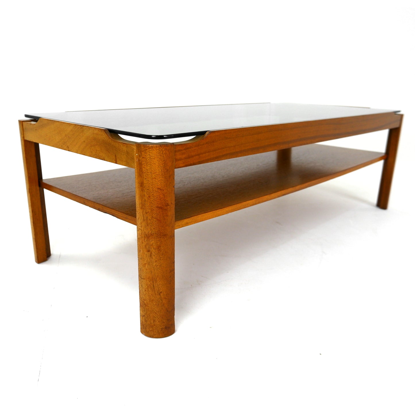 Mid Century Coffee Table by MYER - Teak and Smoked Glass - FREE DELIVERY
