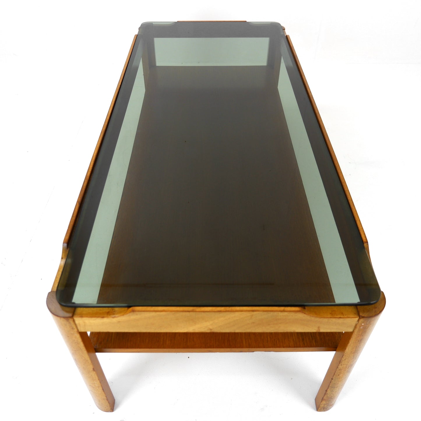 Mid Century Coffee Table by MYER - Teak and Smoked Glass - FREE DELIVERY