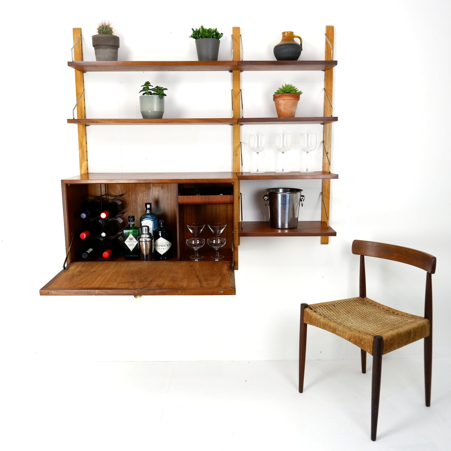 Danish Royal System Drinks Cabinet & Shelving Wall Unit by Poul Cadovius