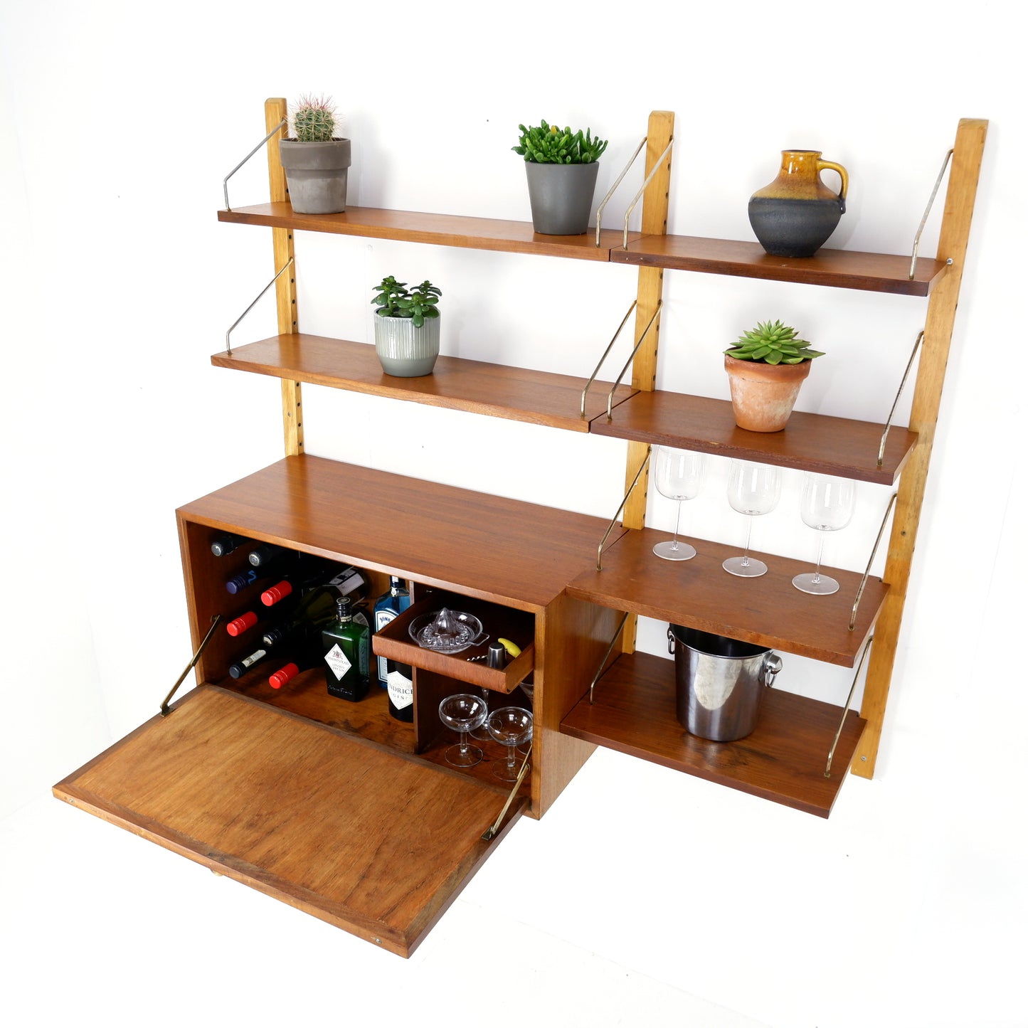 Danish Royal System Drinks Cabinet & Shelving Wall Unit by Poul Cadovius