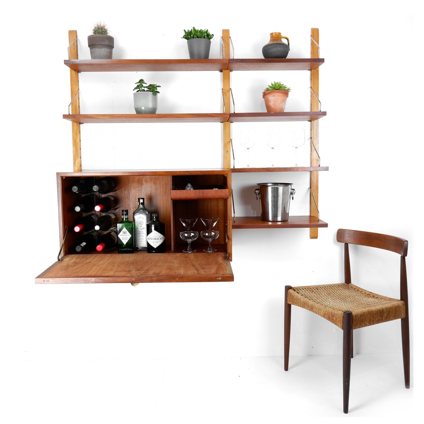 Danish Royal System Drinks Cabinet & Shelving Wall Unit by Poul Cadovius