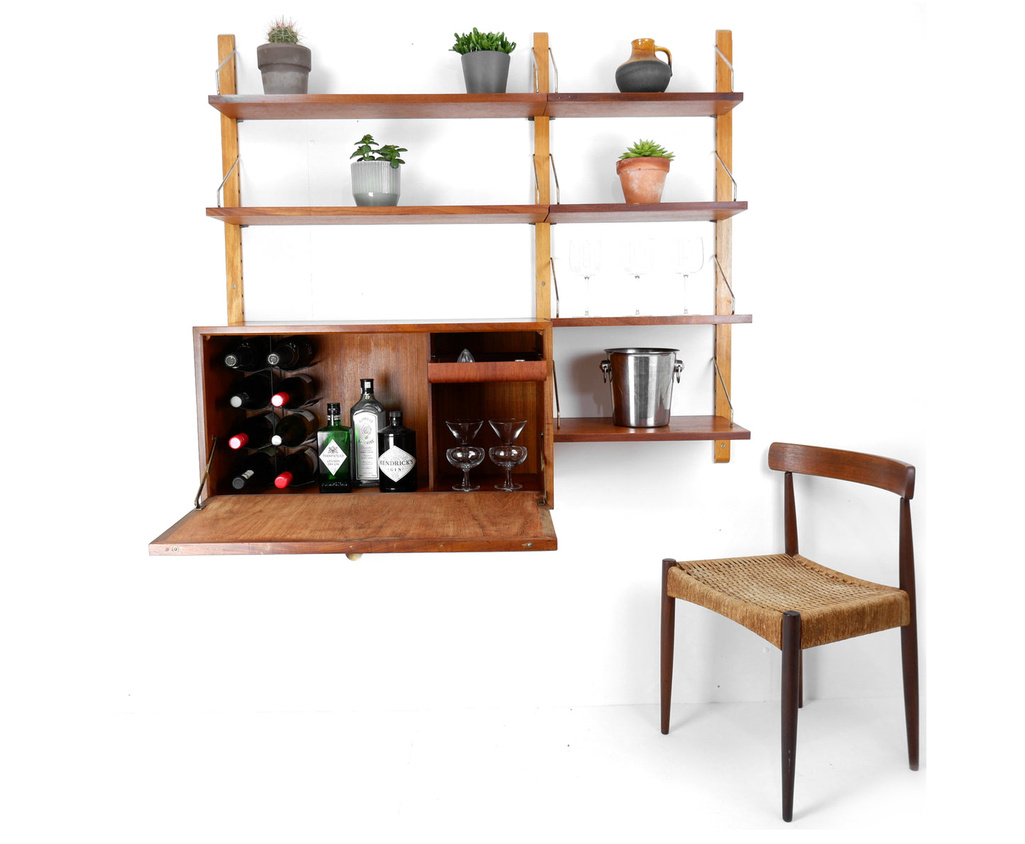 Danish Royal System Drinks Cabinet & Shelving Wall Unit by Poul Cadovius