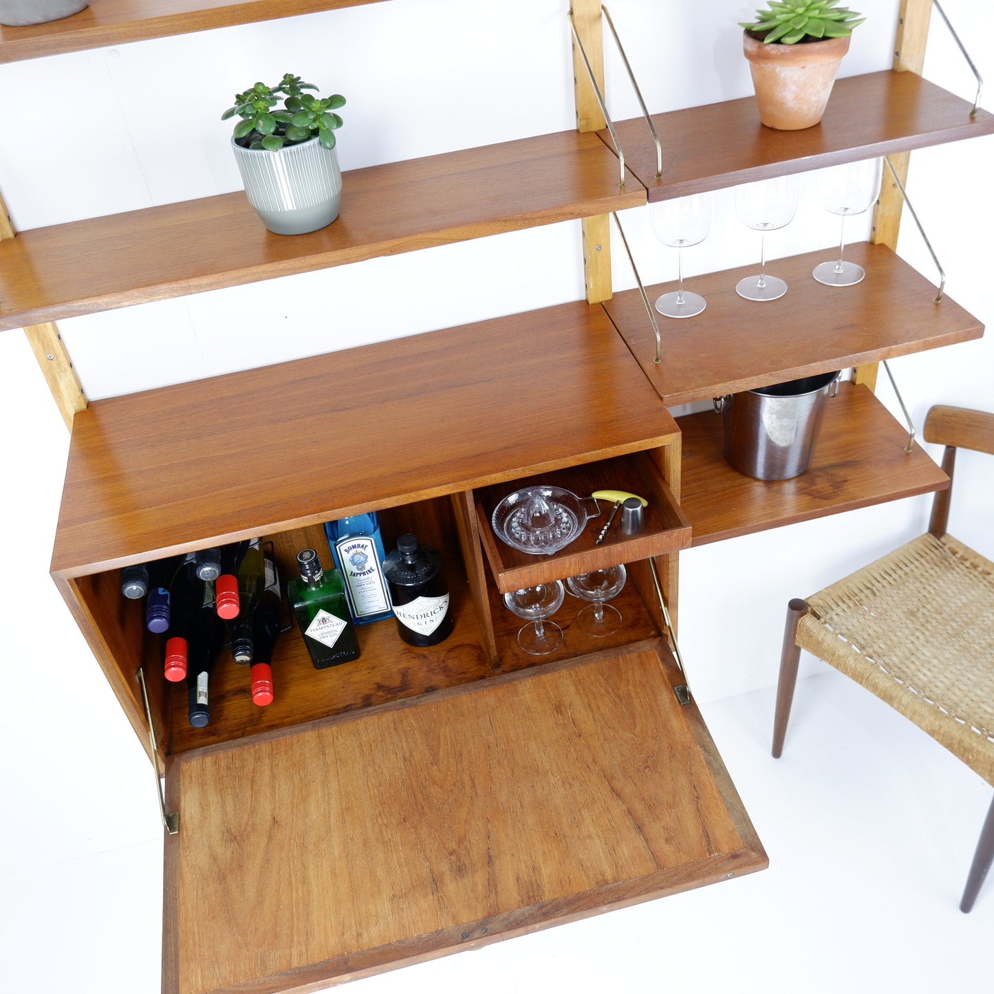 Danish Royal System Drinks Cabinet & Shelving Wall Unit by Poul Cadovius