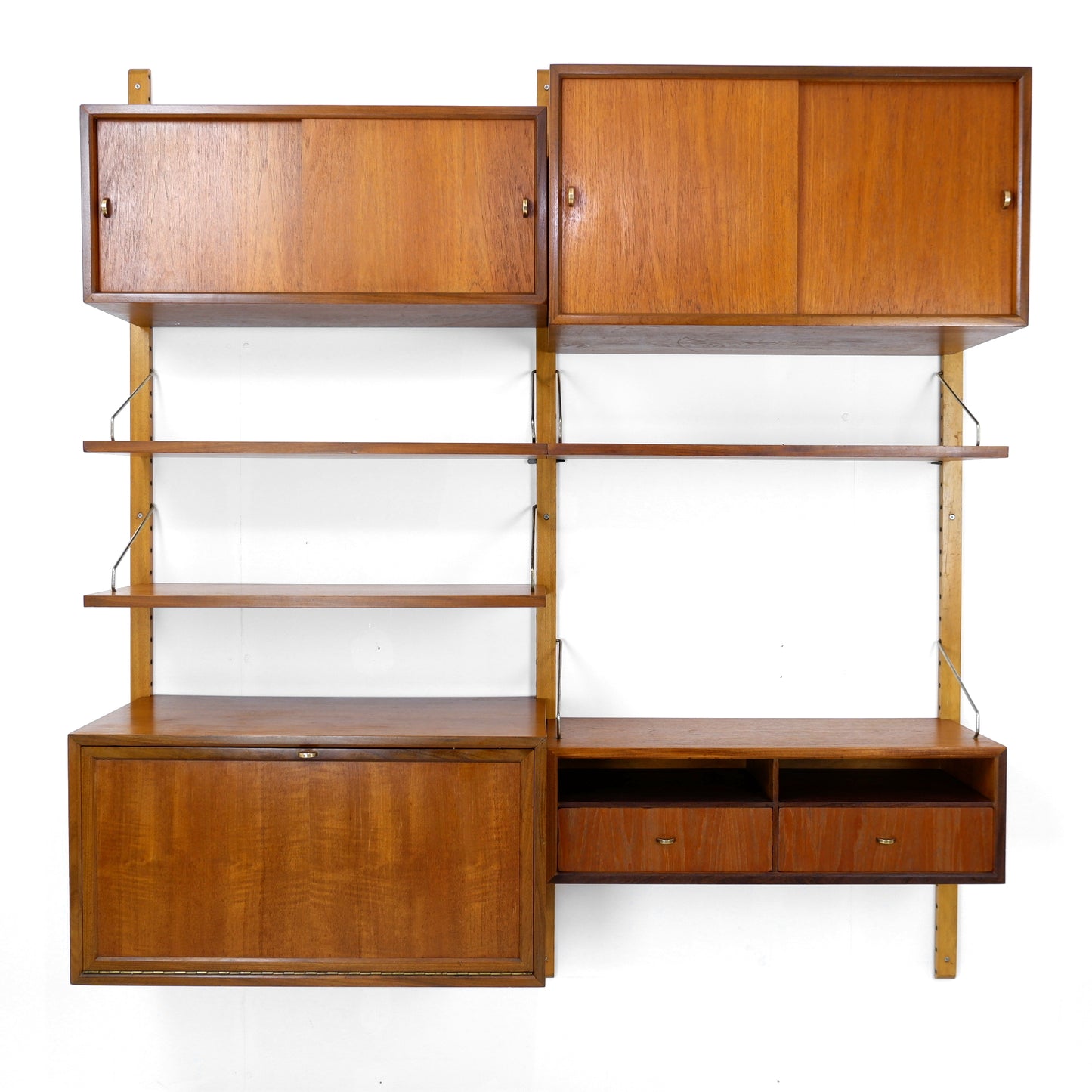 Danish Royal System Double Cocktail Cabinet & Desk Wall Unit by Poul Cadovius