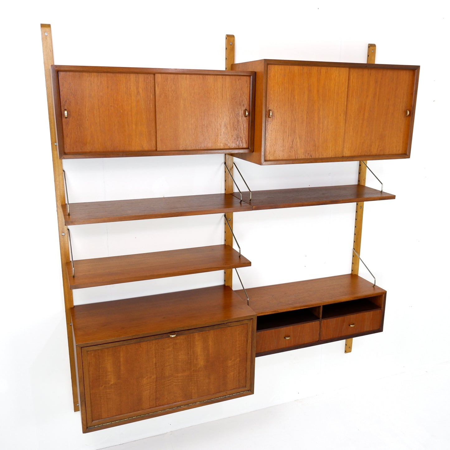 Danish Royal System Double Cocktail Cabinet & Desk Wall Unit by Poul Cadovius