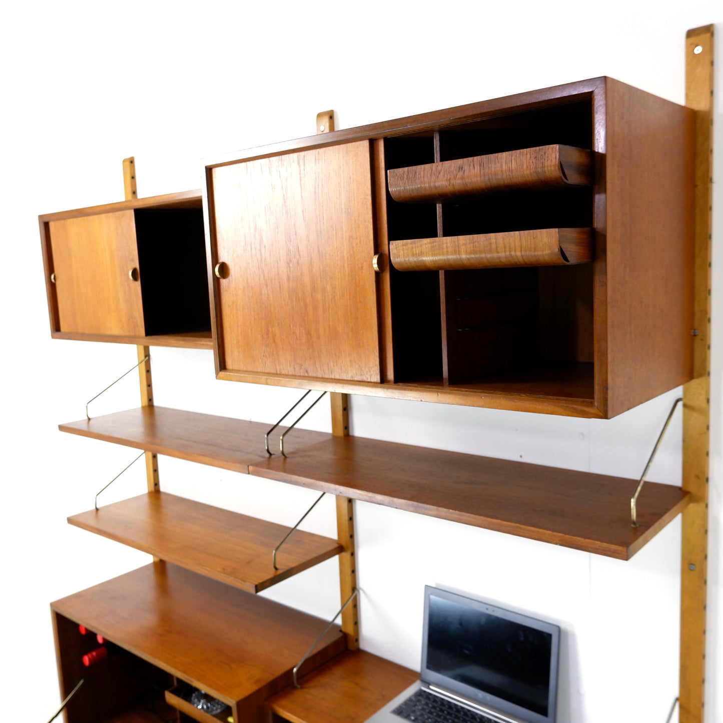 Danish Royal System Double Cocktail Cabinet & Desk Wall Unit by Poul Cadovius