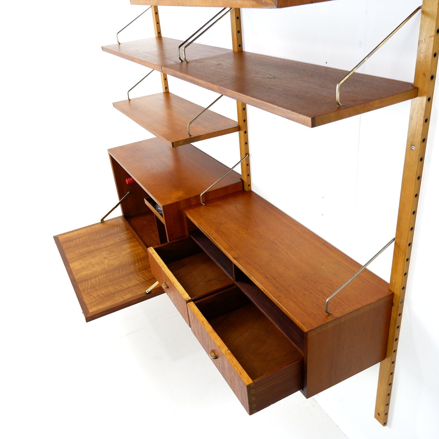 Danish Royal System Double Cocktail Cabinet & Desk Wall Unit by Poul Cadovius