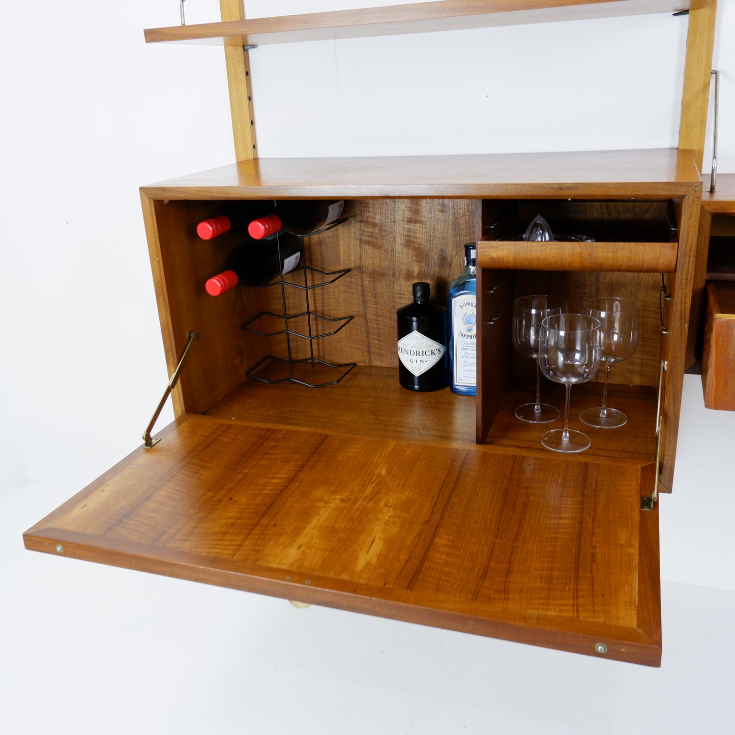 Danish Royal System Double Cocktail Cabinet & Desk Wall Unit by Poul Cadovius