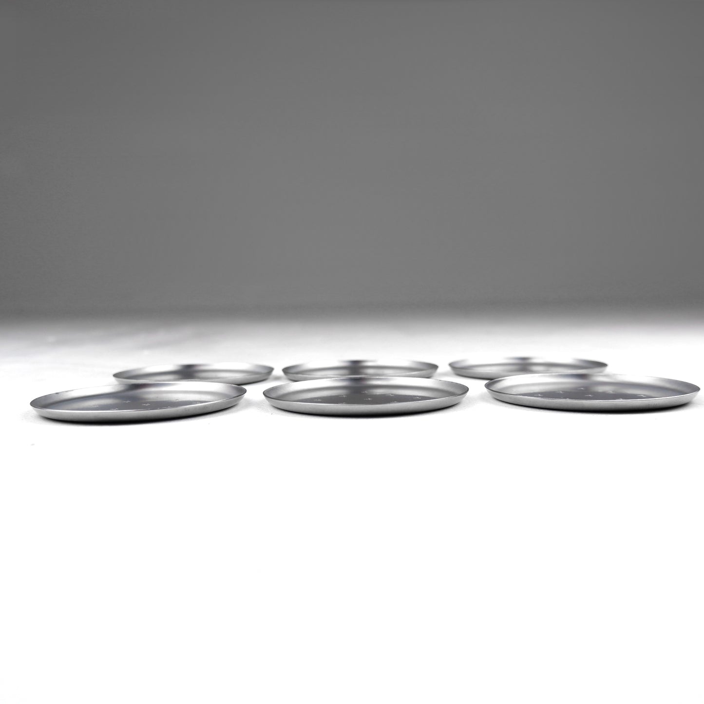 Mid Century L.R.I. Borrowdale Stainless Steel Drinks Coasters with etched Bird Design - Set of 6