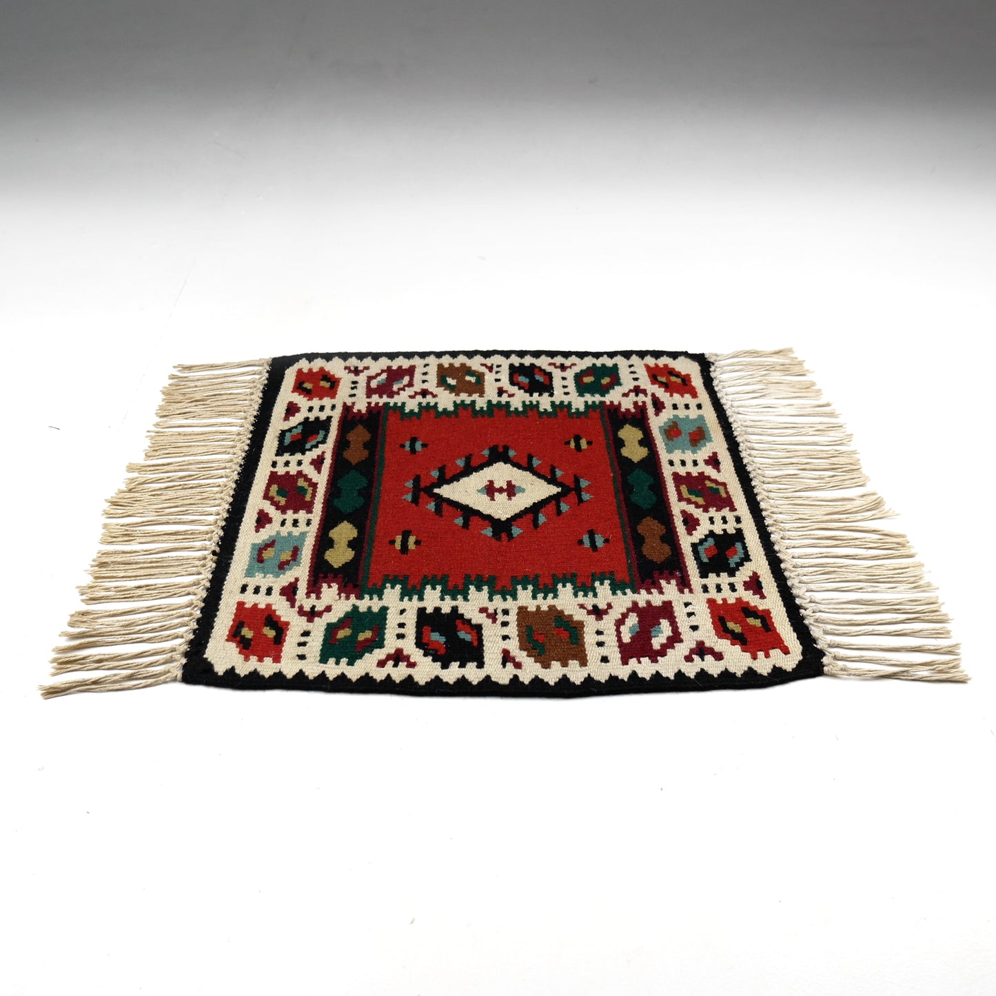 Mid Century Kilim Table Mat / Small Table Rug / Runner / Wall Hanging