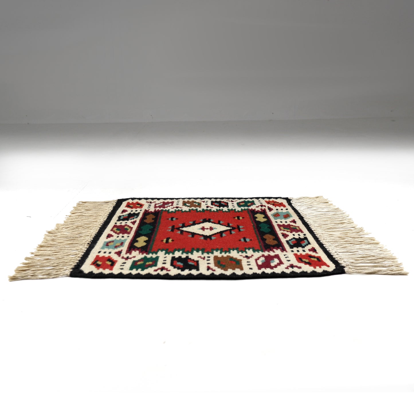 Mid Century Kilim Table Mat / Small Table Rug / Runner / Wall Hanging