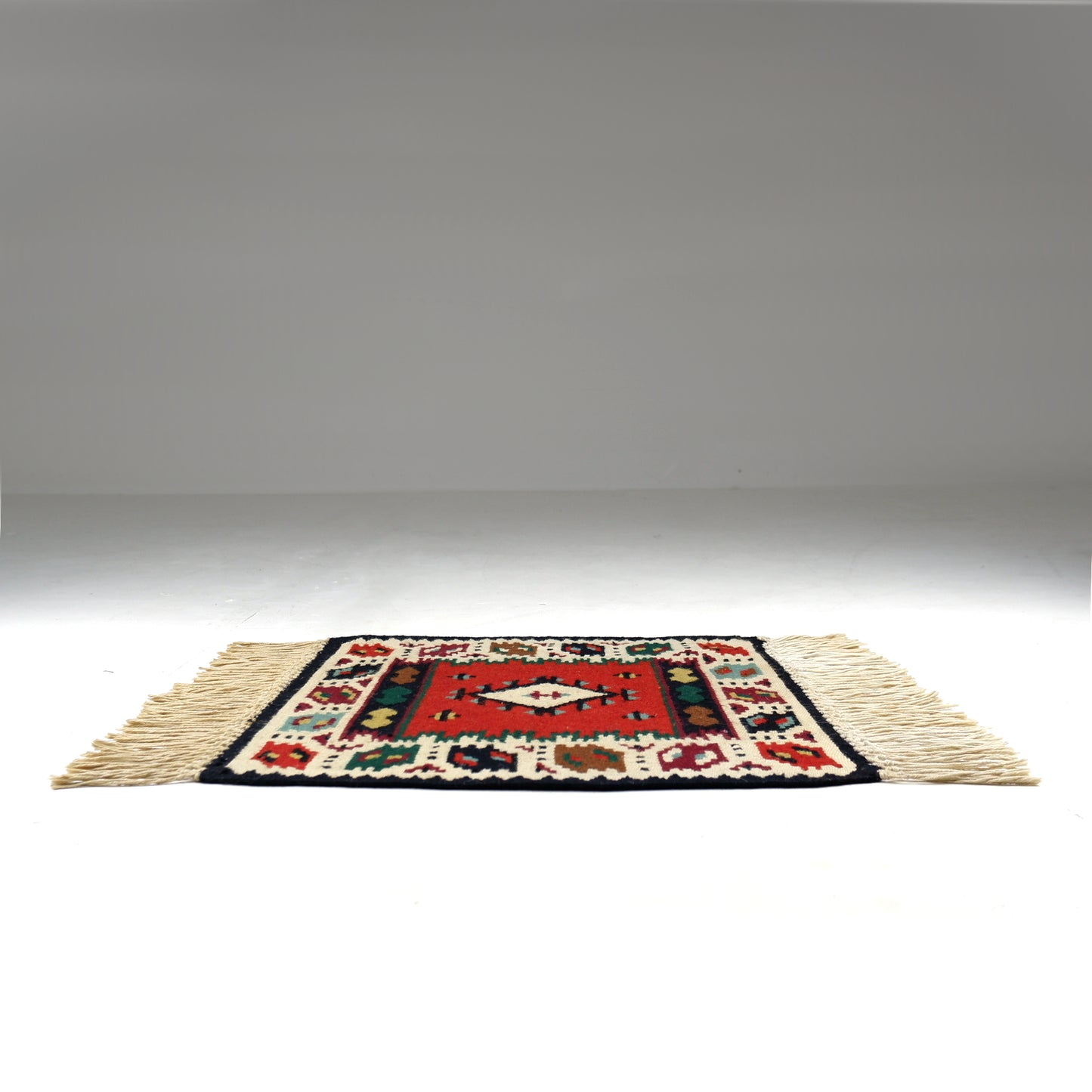 Mid Century Kilim Table Mat / Small Table Rug / Runner / Wall Hanging