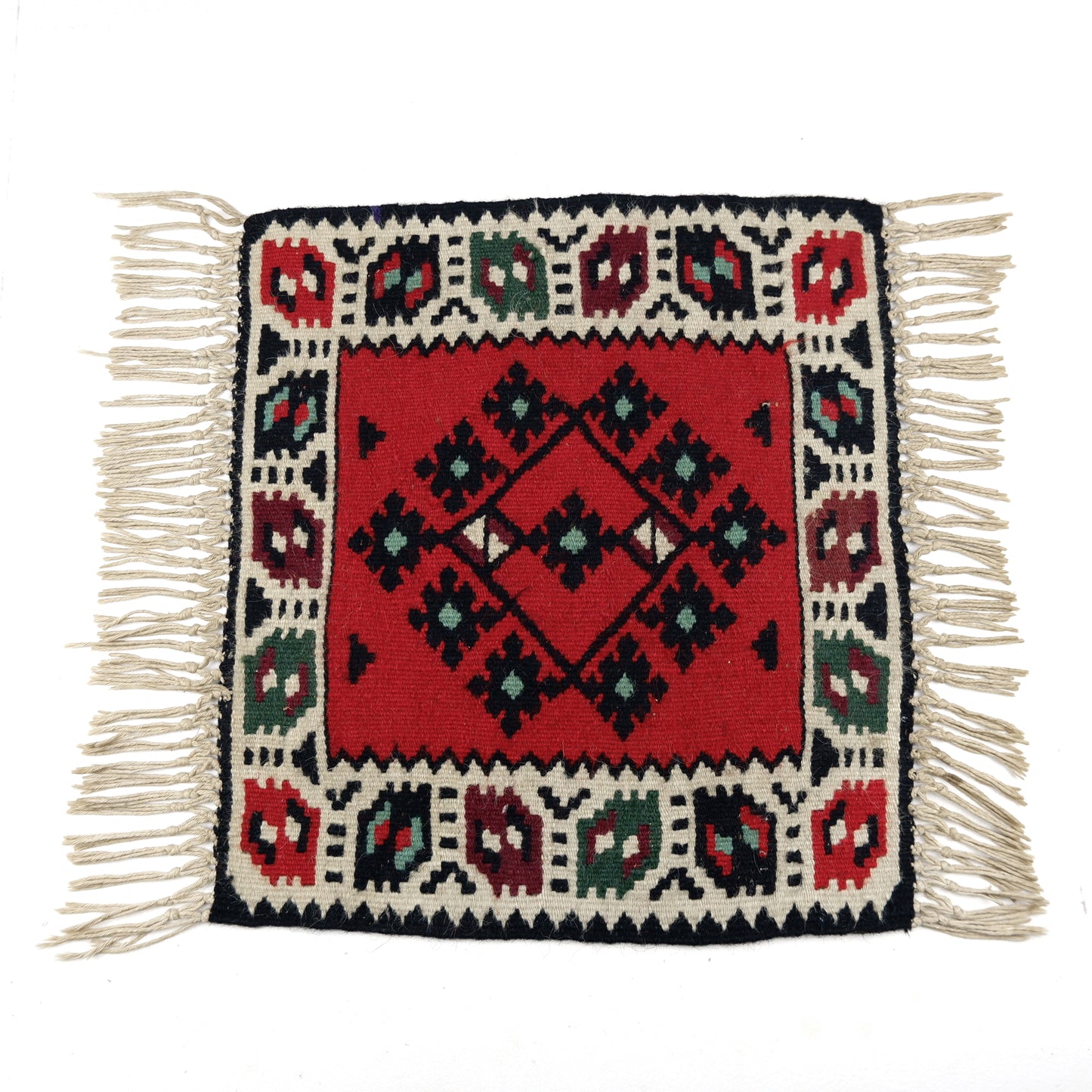 Mid Century Kilim Table Mat / Small Table Rug / Runner / Wall Hanging