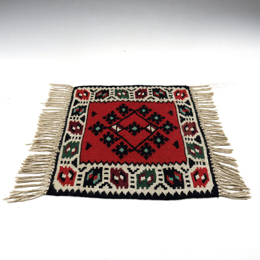 Mid Century Kilim Table Mat / Small Table Rug / Runner / Wall Hanging