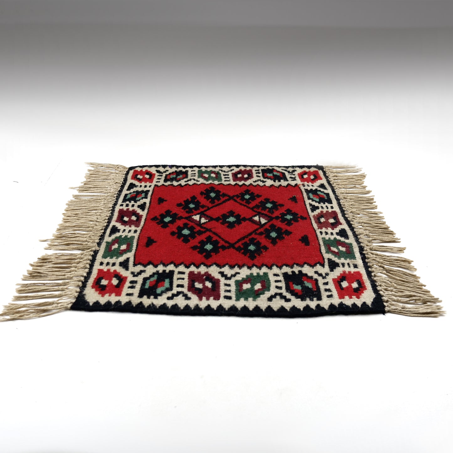 Mid Century Kilim Table Mat / Small Table Rug / Runner / Wall Hanging