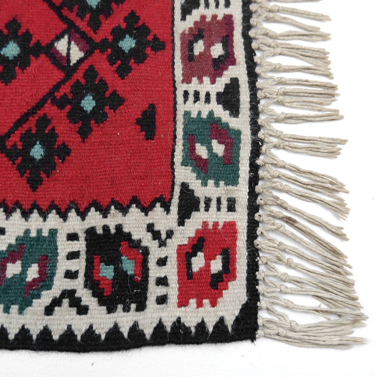 Mid Century Kilim Table Mat / Small Table Rug / Runner / Wall Hanging