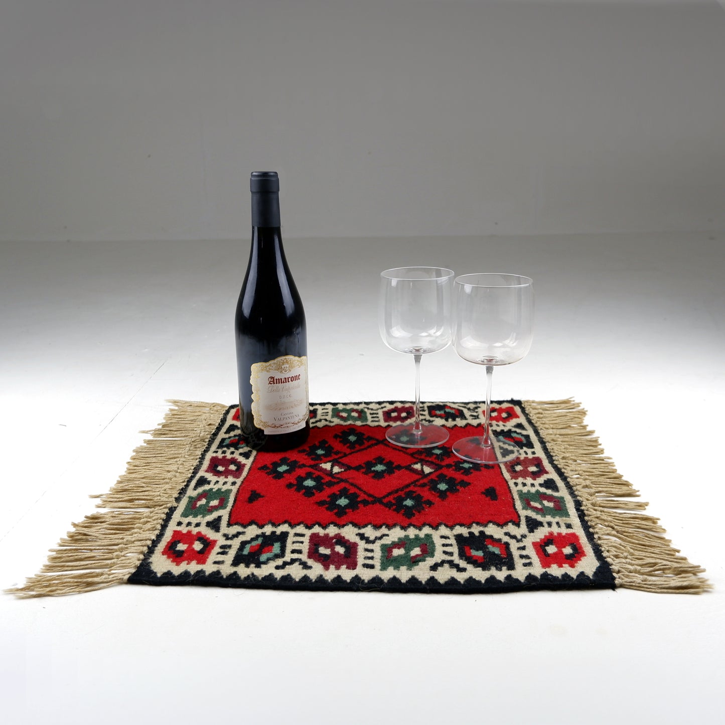 Mid Century Kilim Table Mat / Small Table Rug / Runner / Wall Hanging
