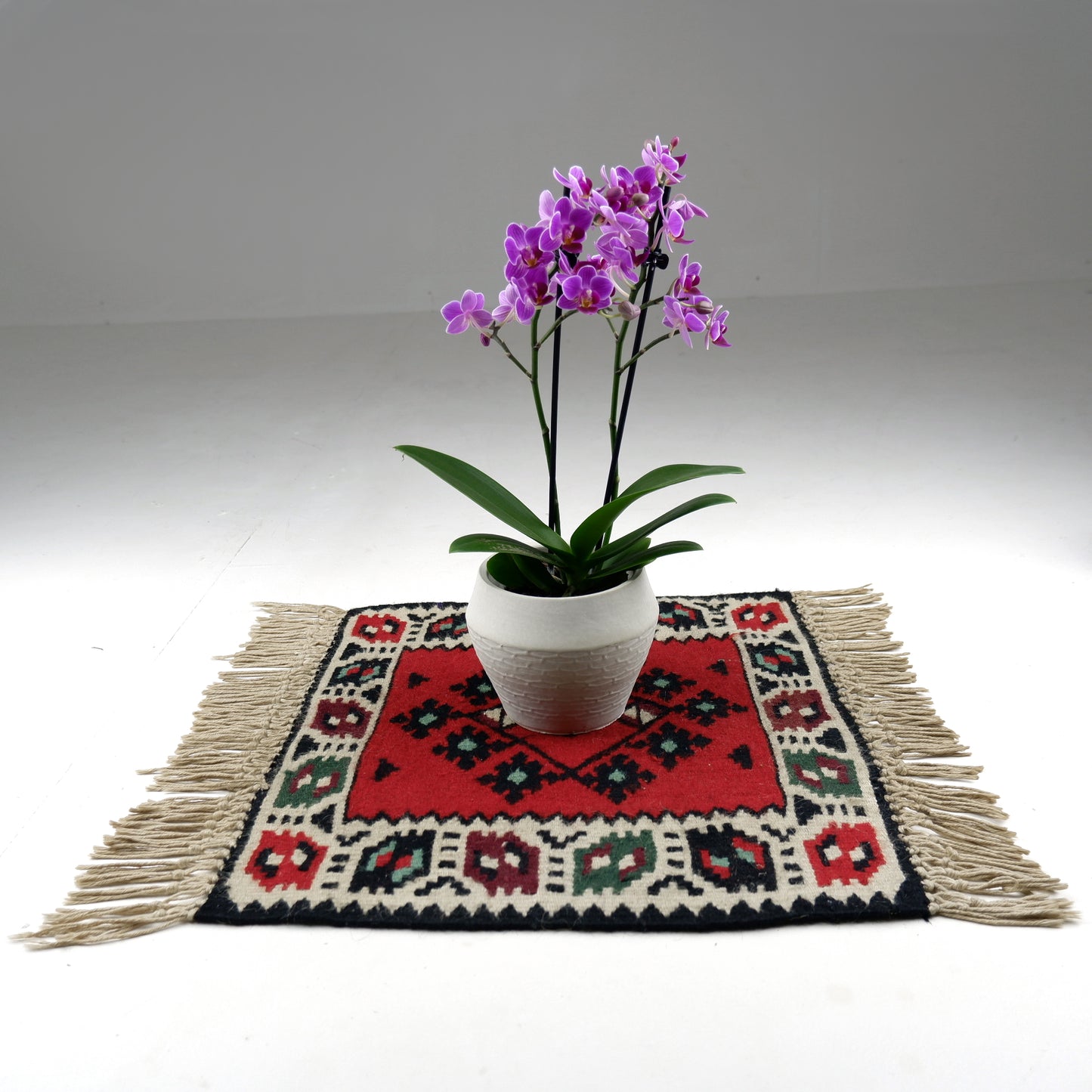 Mid Century Kilim Table Mat / Small Table Rug / Runner / Wall Hanging