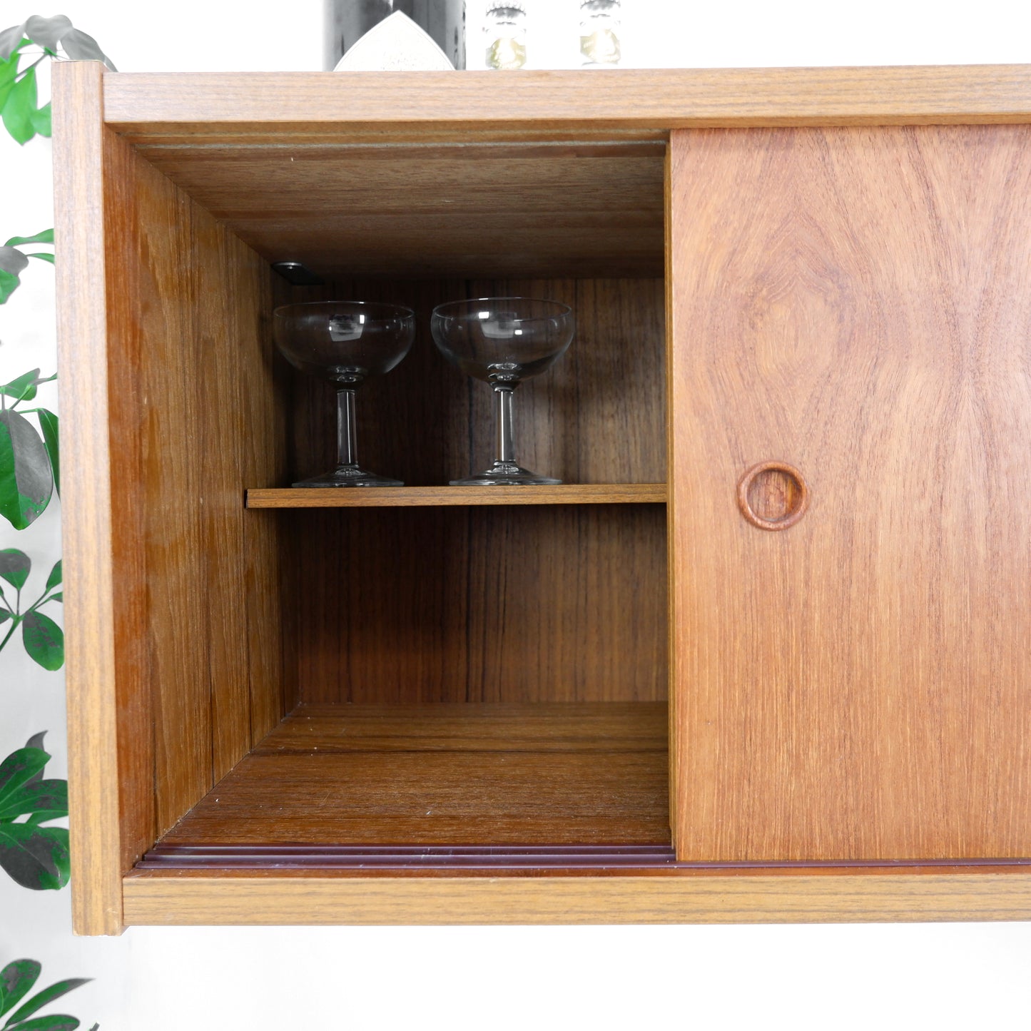 Danish PS System - Floating Teak Wall Unit / Drinks Cabinet - Mid Century