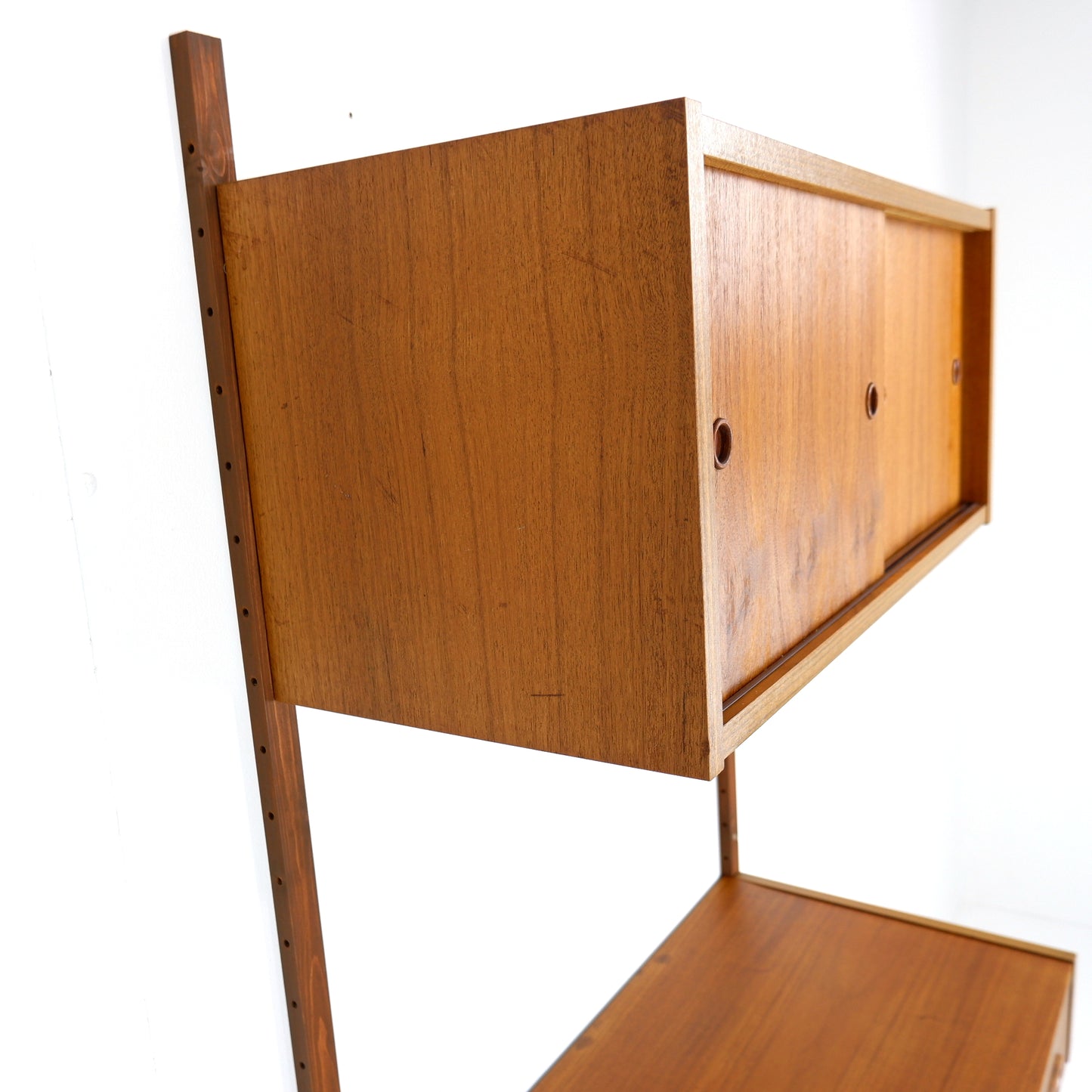 Mid Century Danish PS System Desk with Cabinet in Teak - Modular Ladder Wall Unit Shelving