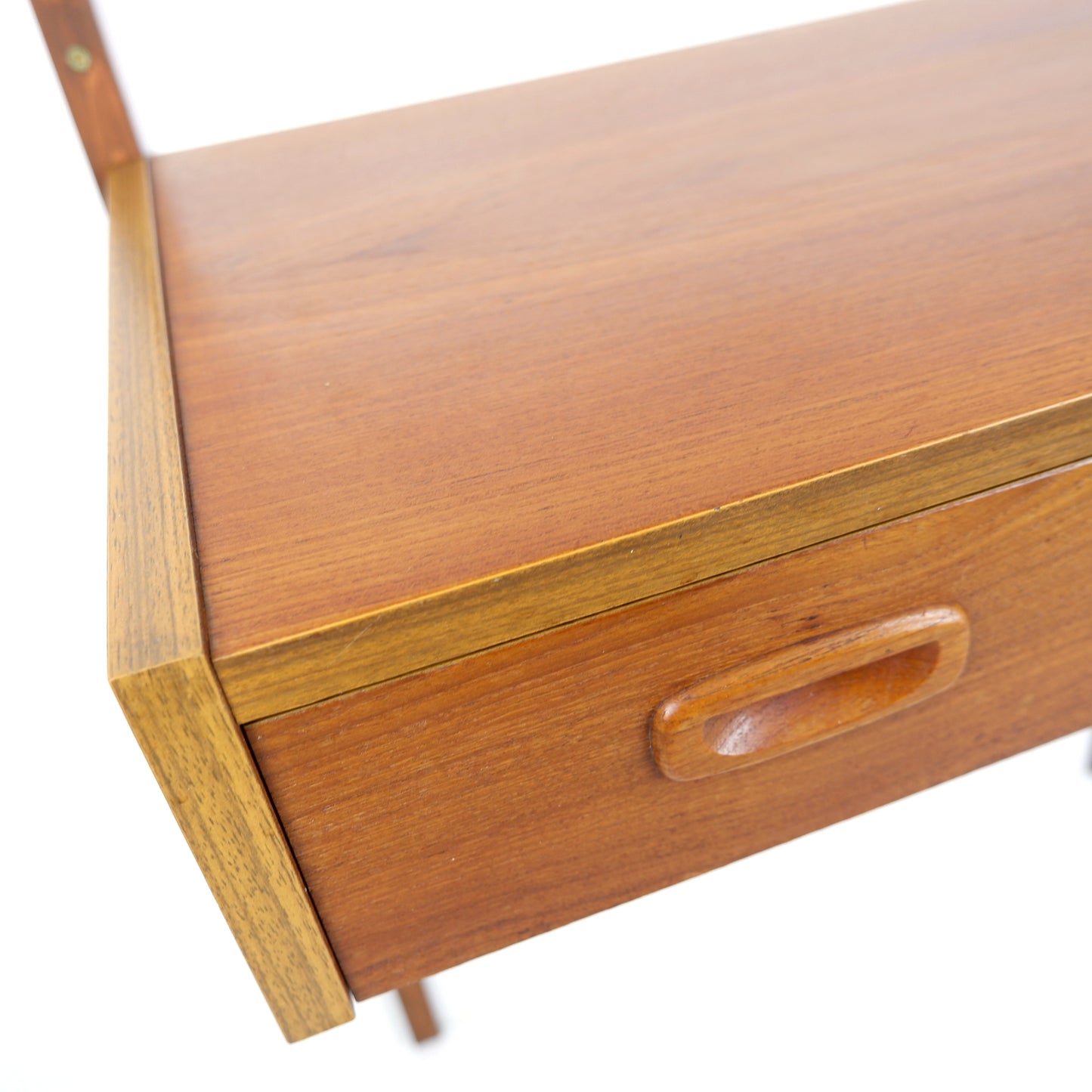 Mid Century Danish PS System Desk with Cabinet in Teak - Modular Ladder Wall Unit Shelving