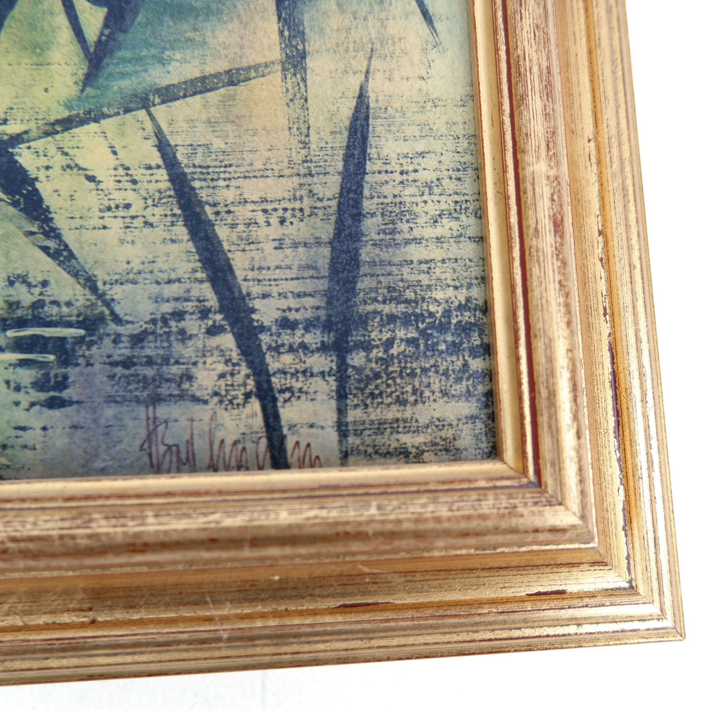 Framed Mid Century Print - Resting Boats by Heino Breilmann