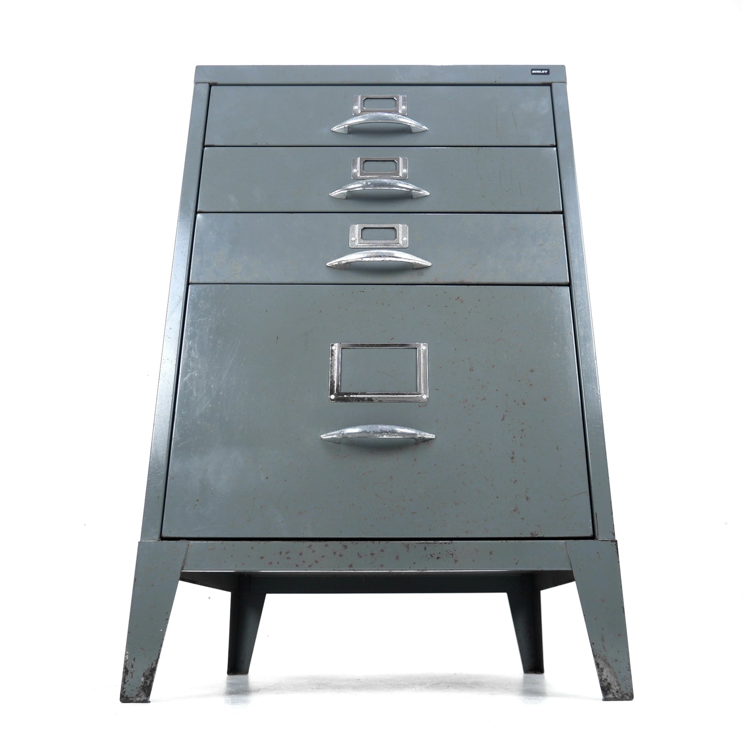 Vintage BISELY Industrial Metal Drawers - Bedside Cabinet/Filing Cabinet