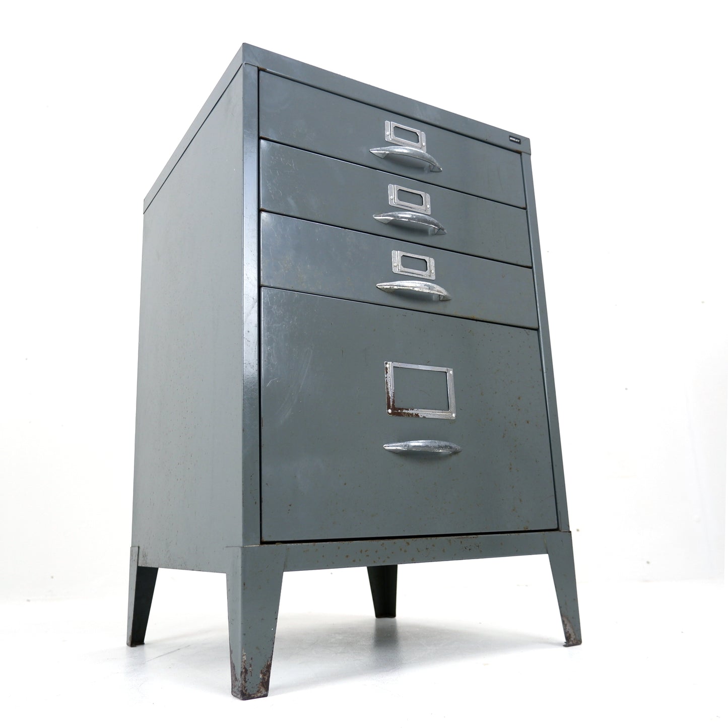 Vintage BISELY Industrial Metal Drawers - Bedside Cabinet/Filing Cabinet