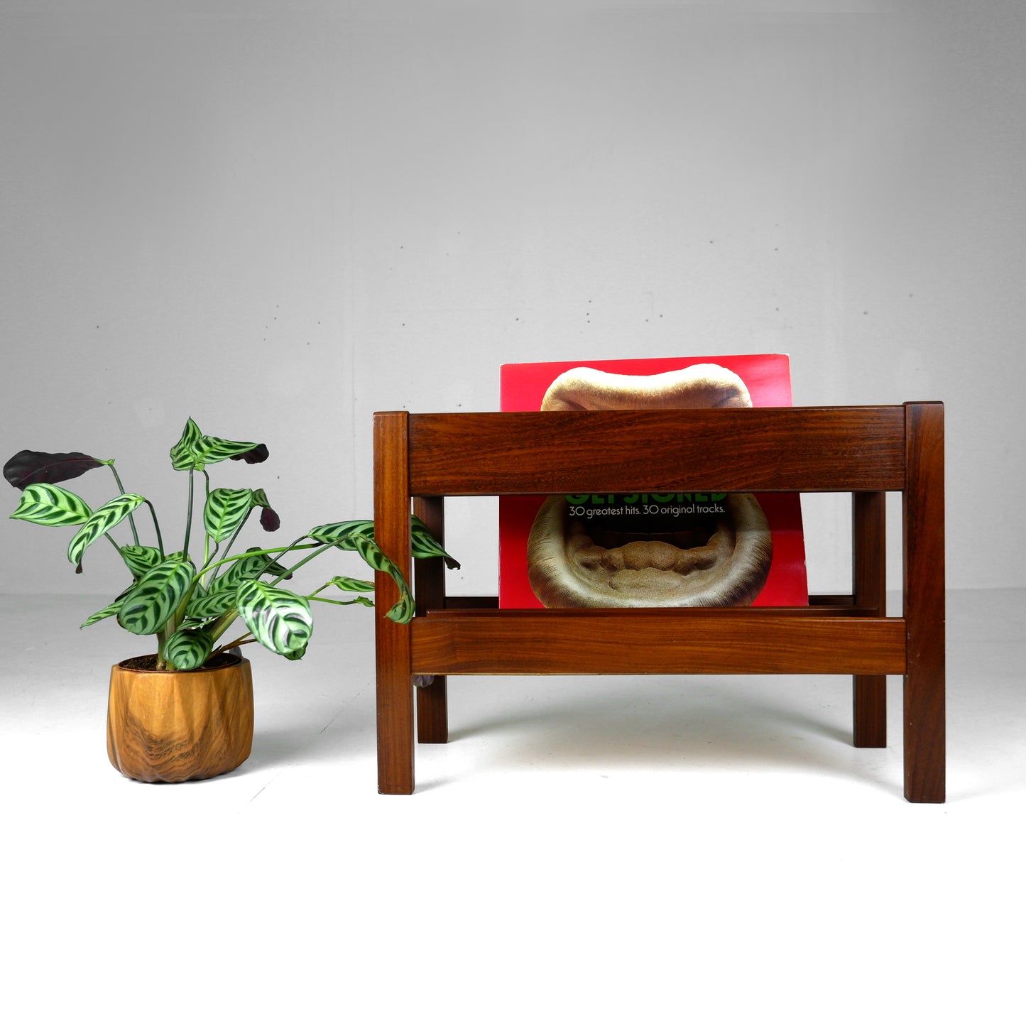 Teak Magazine Rack by Guy Rodgers - Vinyl Storage - Mid Century Modern