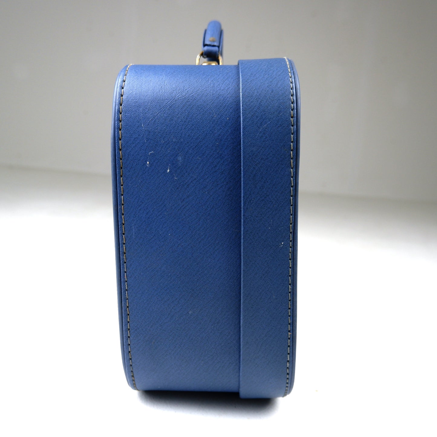 Vintage 1950's Vanity Case with Mirror, Key, Original Box, Bottles - Blue Mid Century
