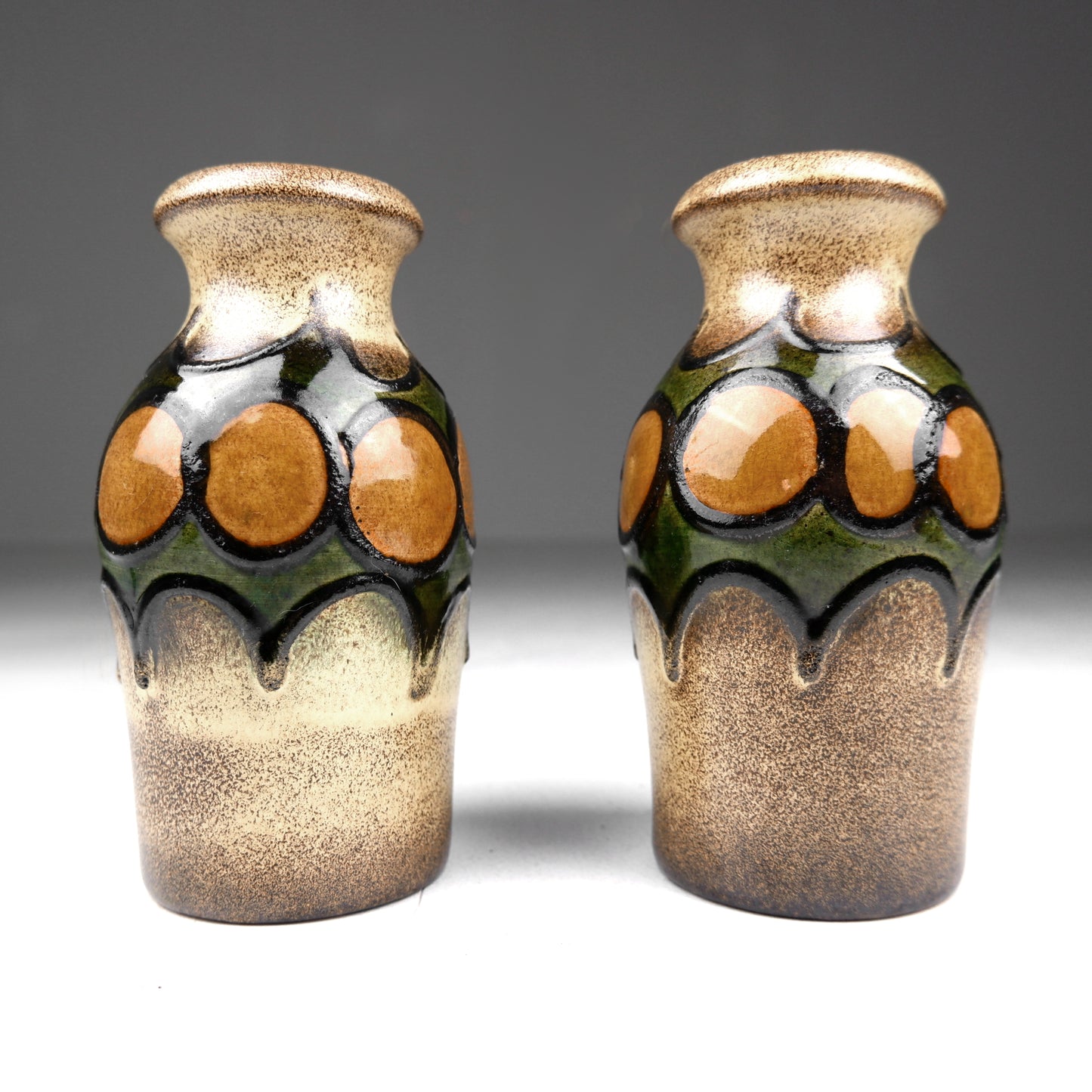 Pair of West German Scheurich Vases (18cm) Model 523-18 - Mid Century Art