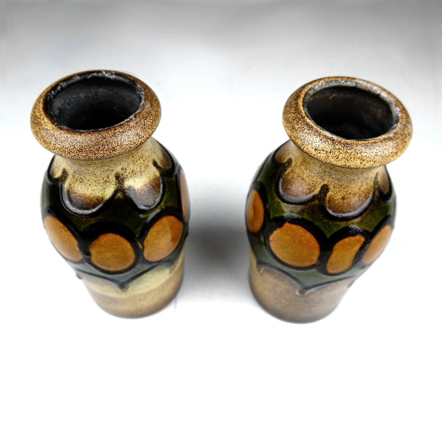 Pair of West German Scheurich Vases (18cm) Model 523-18 - Mid Century Art
