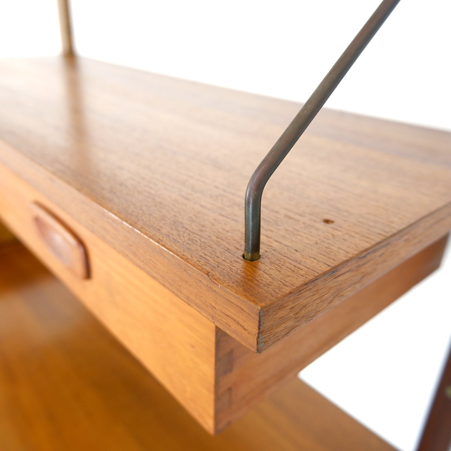 Danish PS System Teak Wall Units - 2 Bays - Desk, Bookshelves and Cabinets - Modular Ladder Shelving
