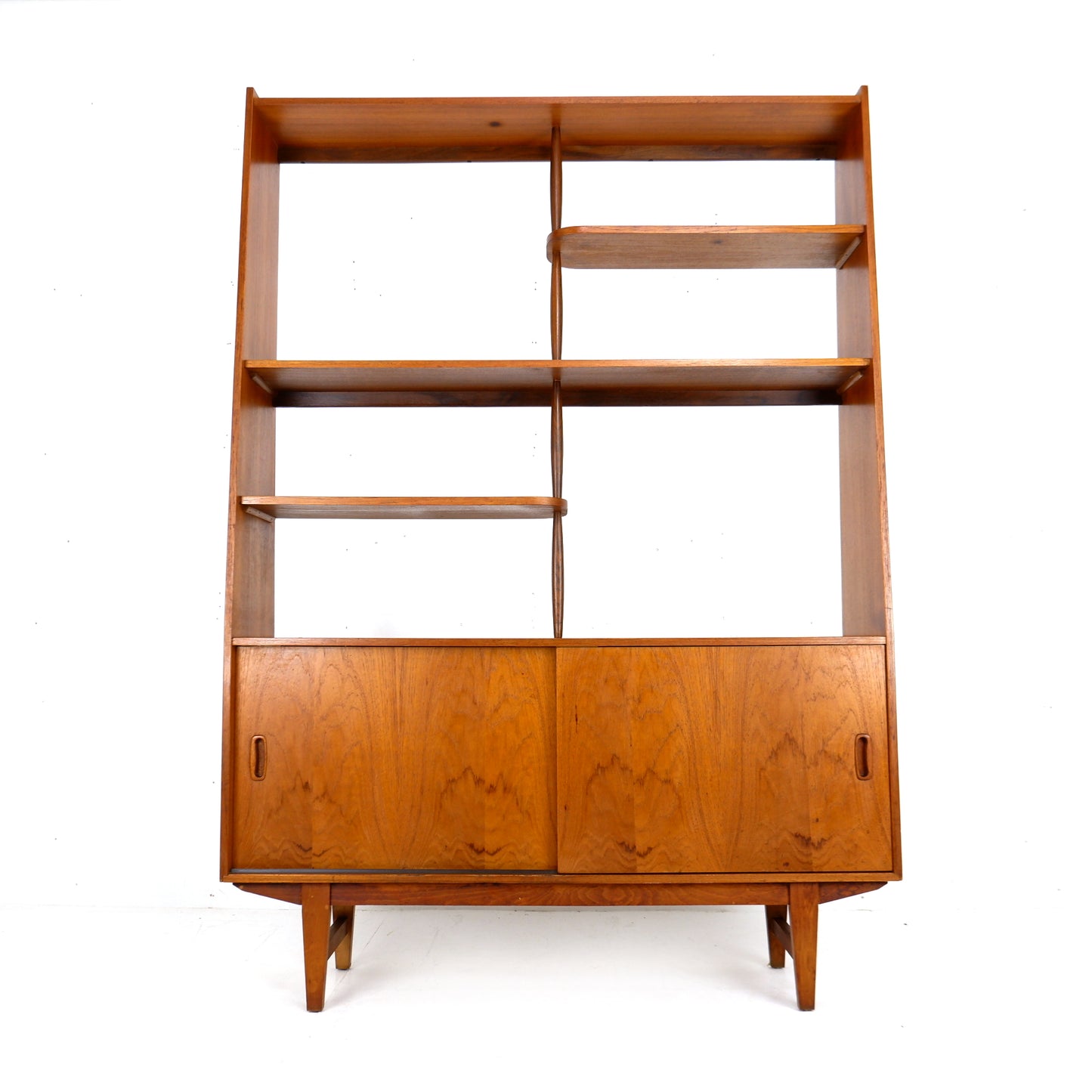 Mid Century Room Divider in Teak / Bookcase Shelving Unit with Cupboard