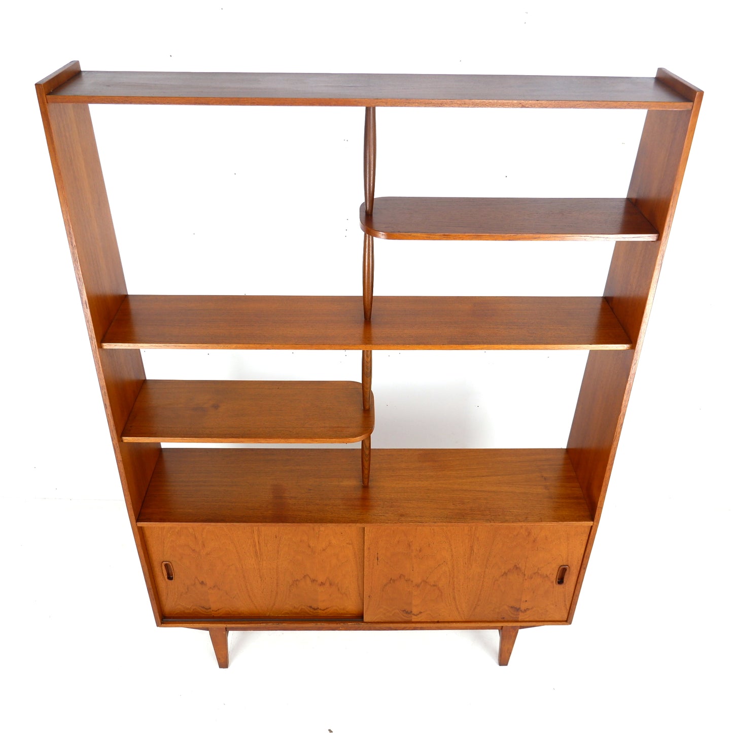 Mid Century Room Divider in Teak / Bookcase Shelving Unit with Cupboard