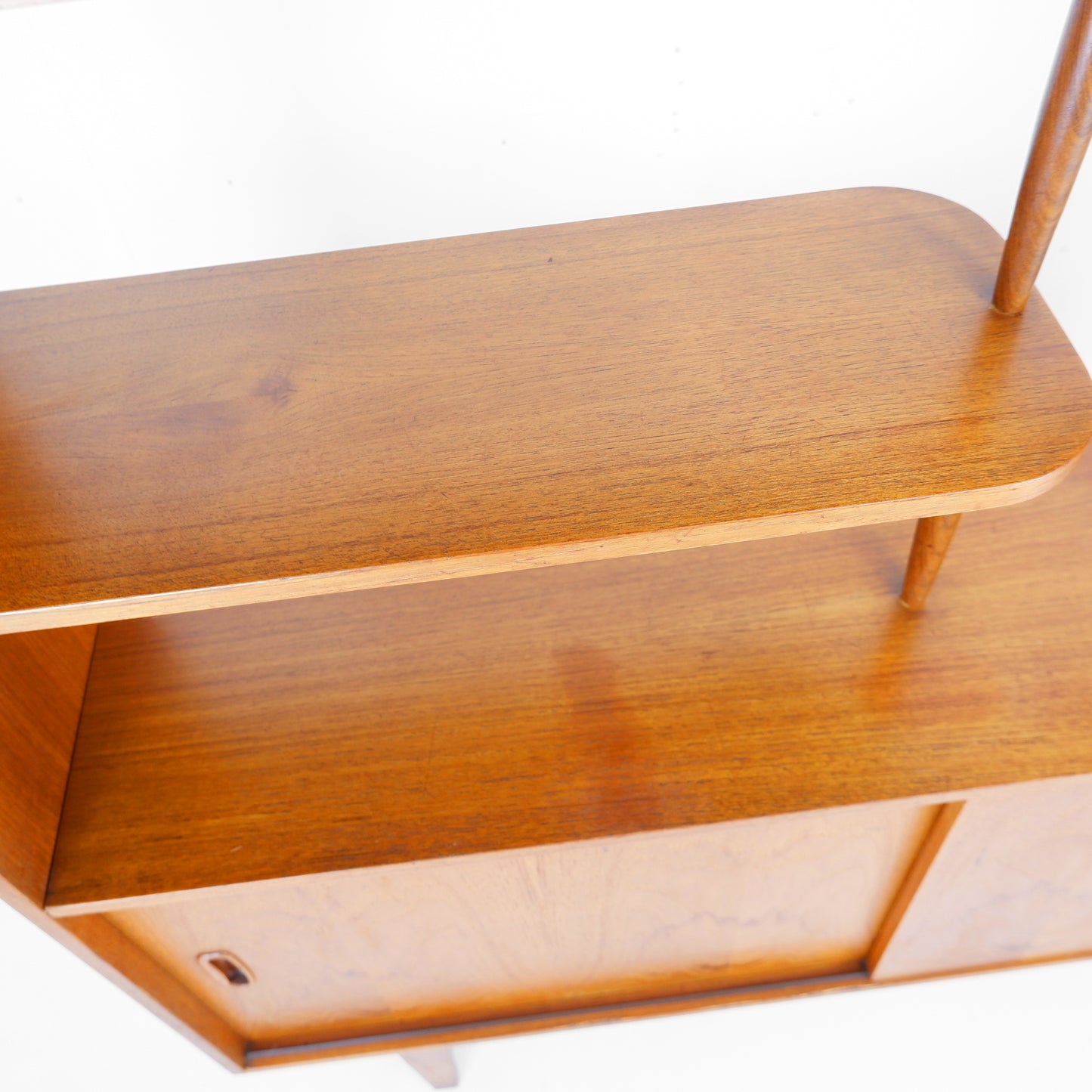 Mid Century Room Divider in Teak / Bookcase Shelving Unit with Cupboard
