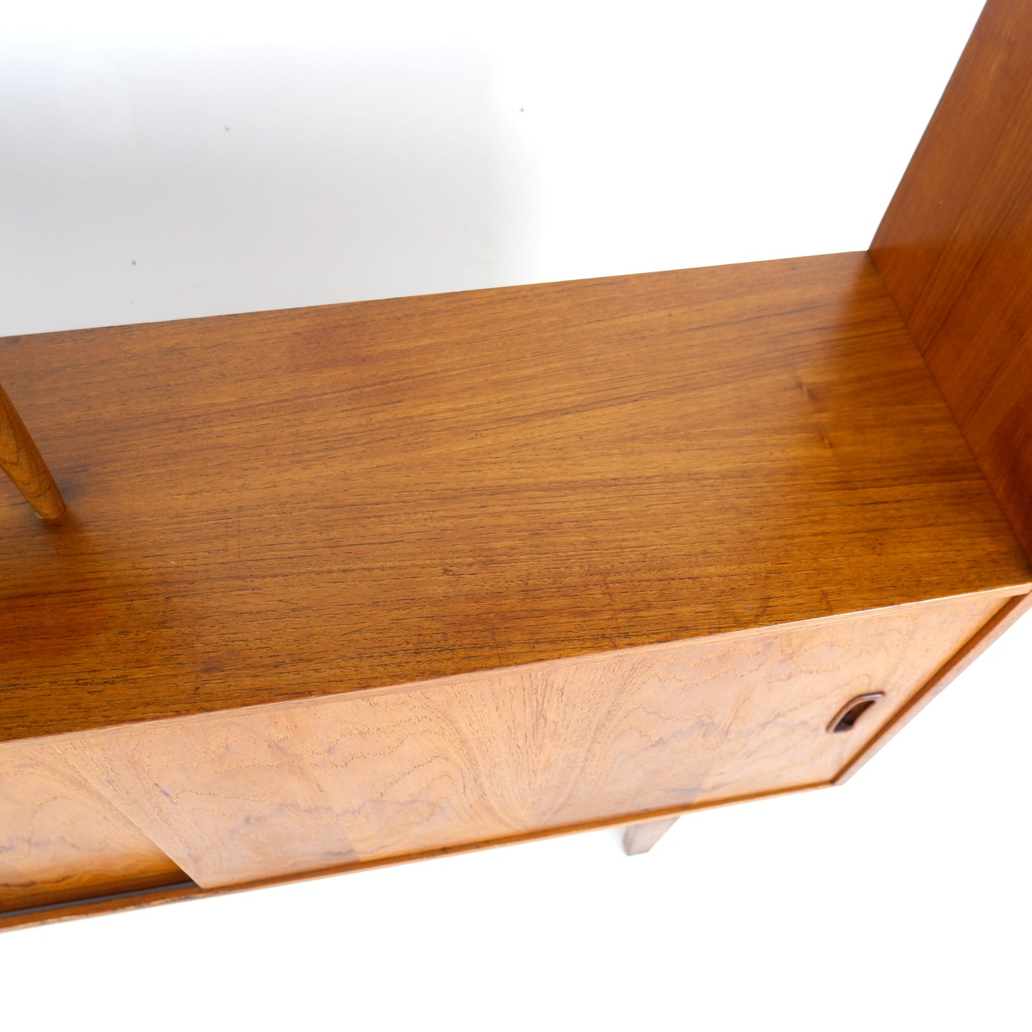 Mid Century Room Divider in Teak / Bookcase Shelving Unit with Cupboard