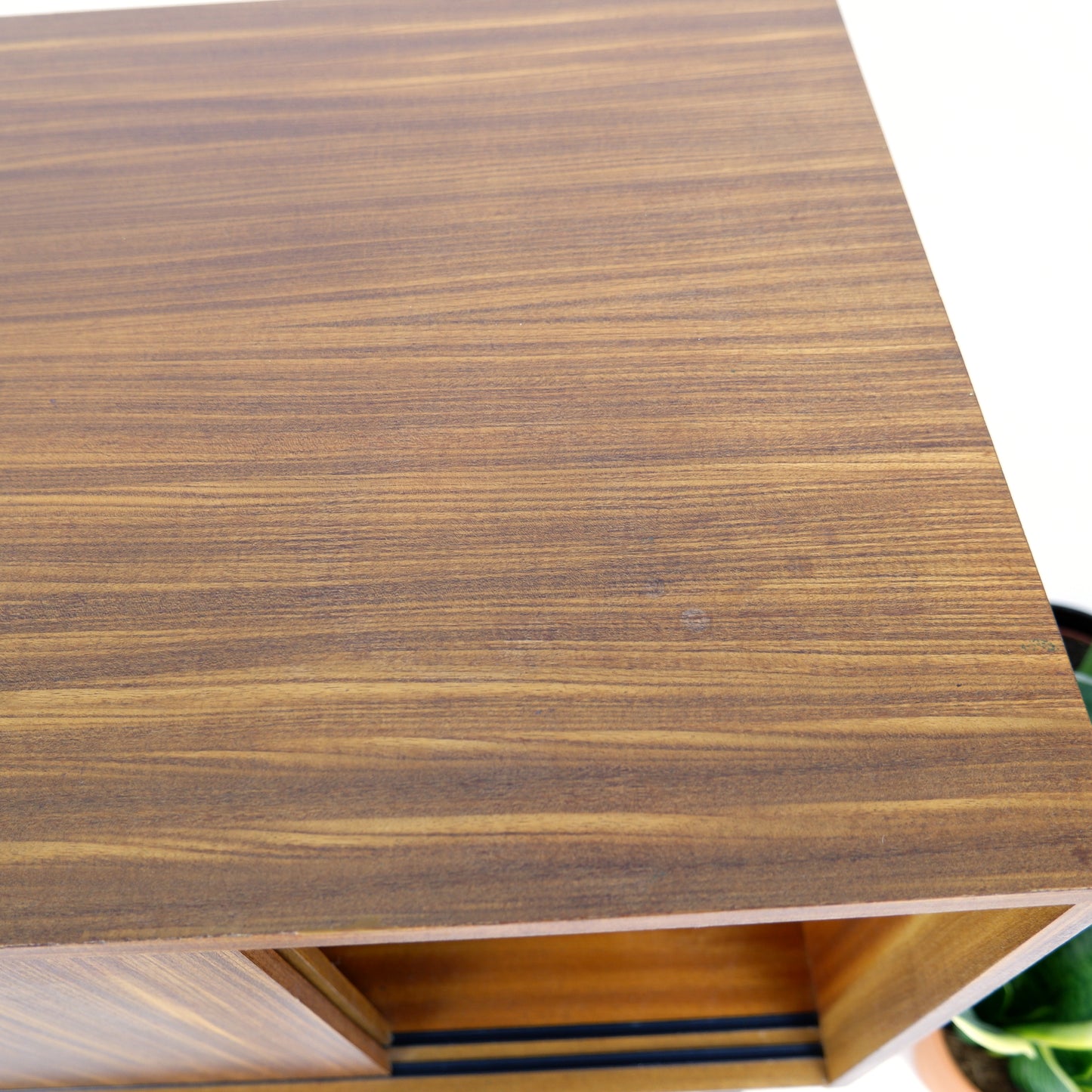 Mid Century Teak Record Cabinet on Black Legs