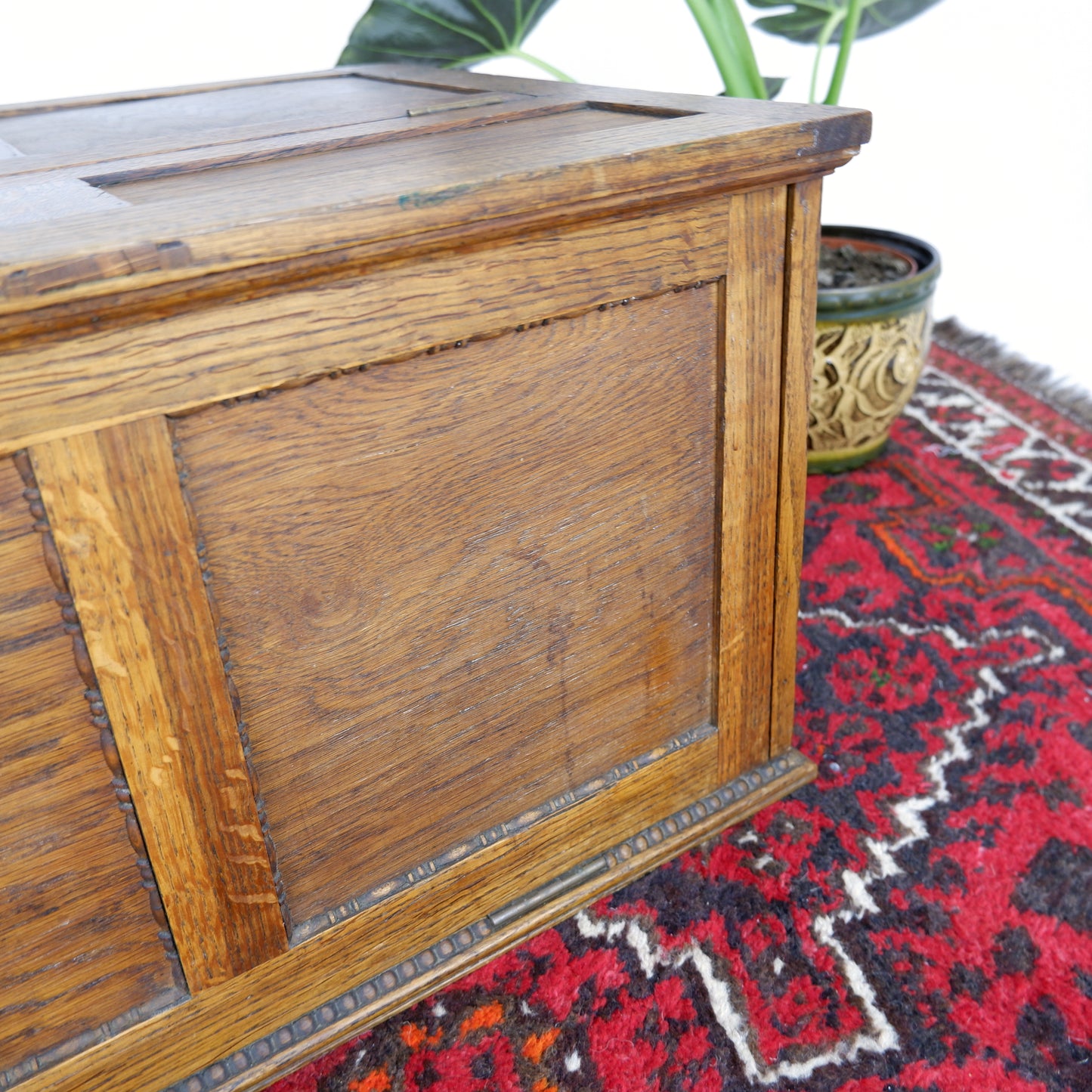 Antique Art Deco/Art Nouveau Oak Blanket Box or Storage Chest