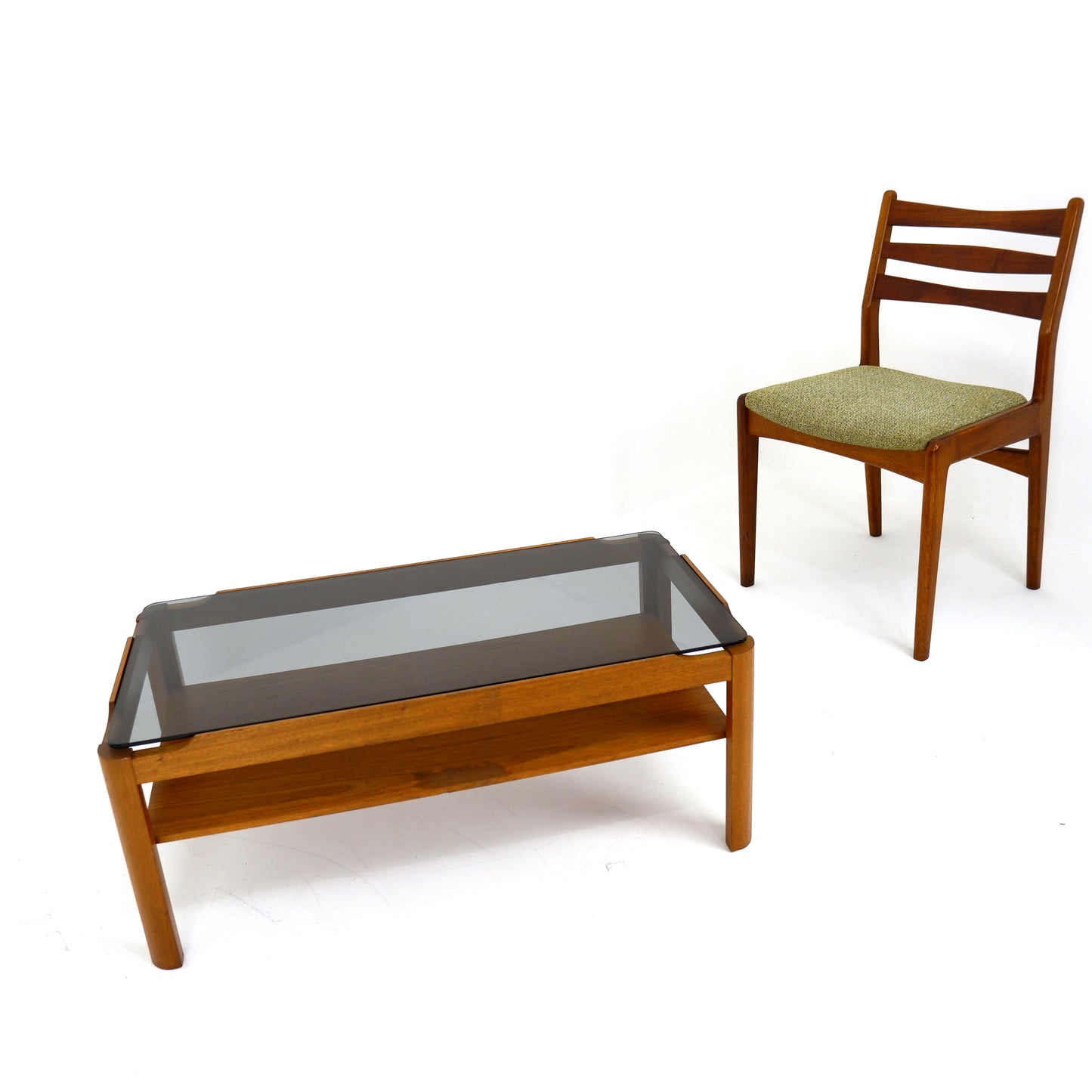 Mid Century MYER Teak and Smoked Glass Coffee Table - Vintage Furniture
